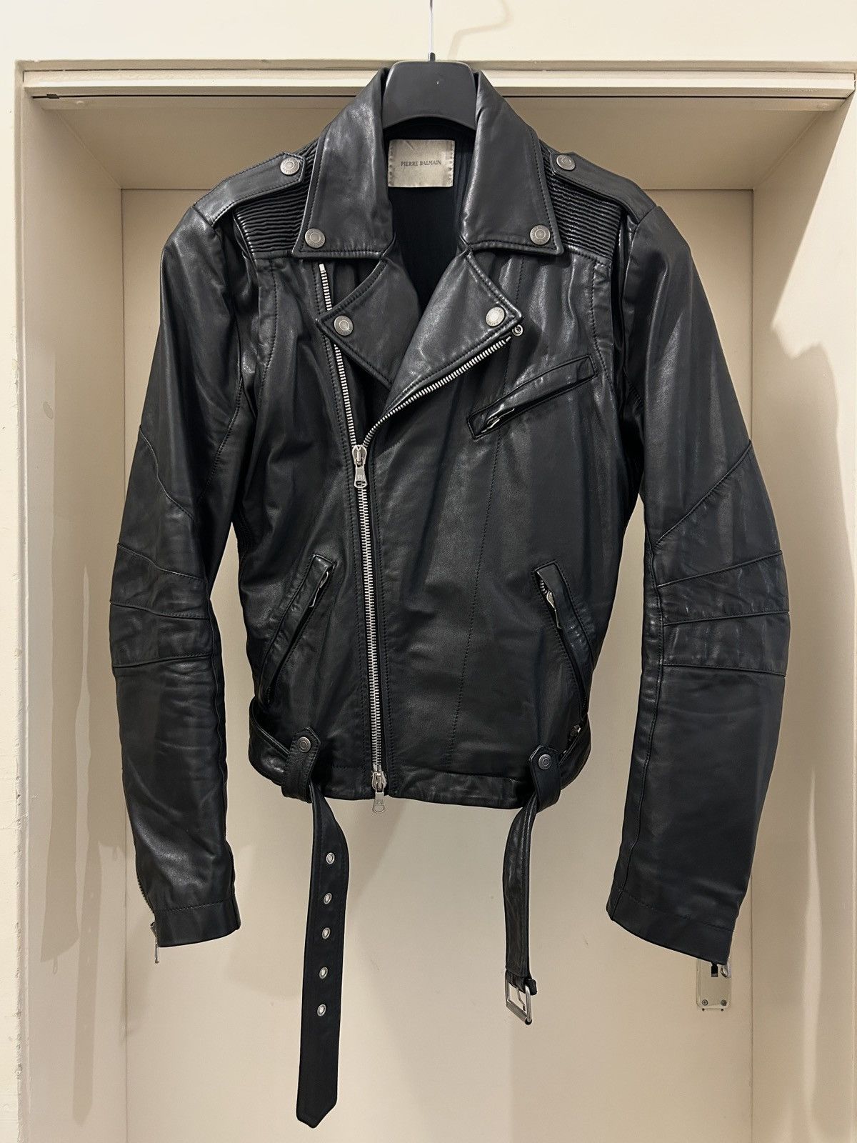 Balmain Balmain 2010s black leather perfecto biker jacket Size US M / EU 48-50 / 2 - 1 Thumbnail