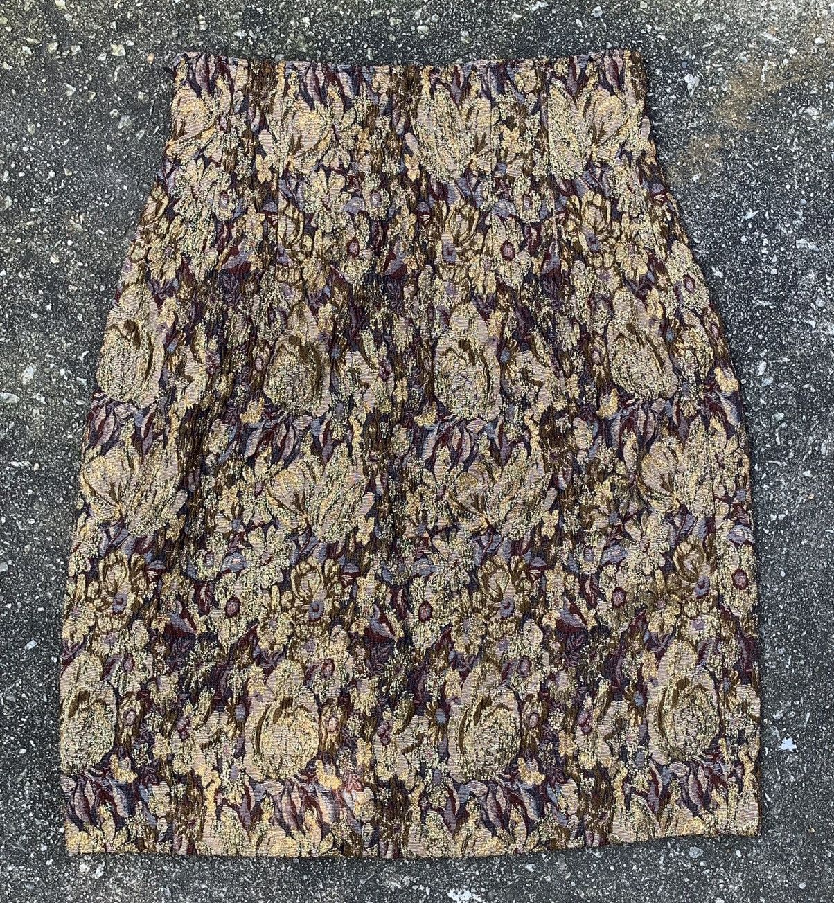 Christian Dior Monsieur × Dior × Vintage Vintage Christian Dior Slit Thread Gold Flower Mini Skirt Size 26" / US 2 / IT 38 - 10 Thumbnail