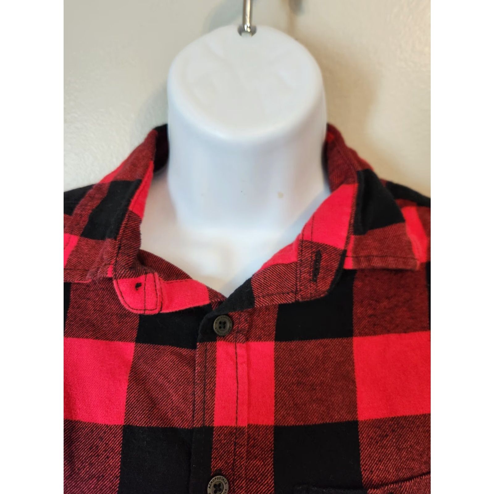 Aeropostale AeroPostale Womens Buffalo Red Black Plaid Button Up Flannel Shirt XS Size XS / US 0-2 / IT 36-38 - 2 Thumbnail