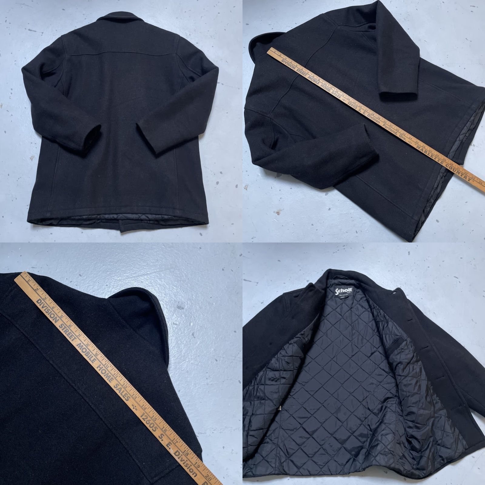 Schott Schott Wool Car Club Long Coat Workwear Quilted Vintage Lined Made Canada M Black Unisex Adults Regular Size M Jacket/Coat Long Women/Mens? Size US M / EU 48-50 / 2 - 8 Thumbnail