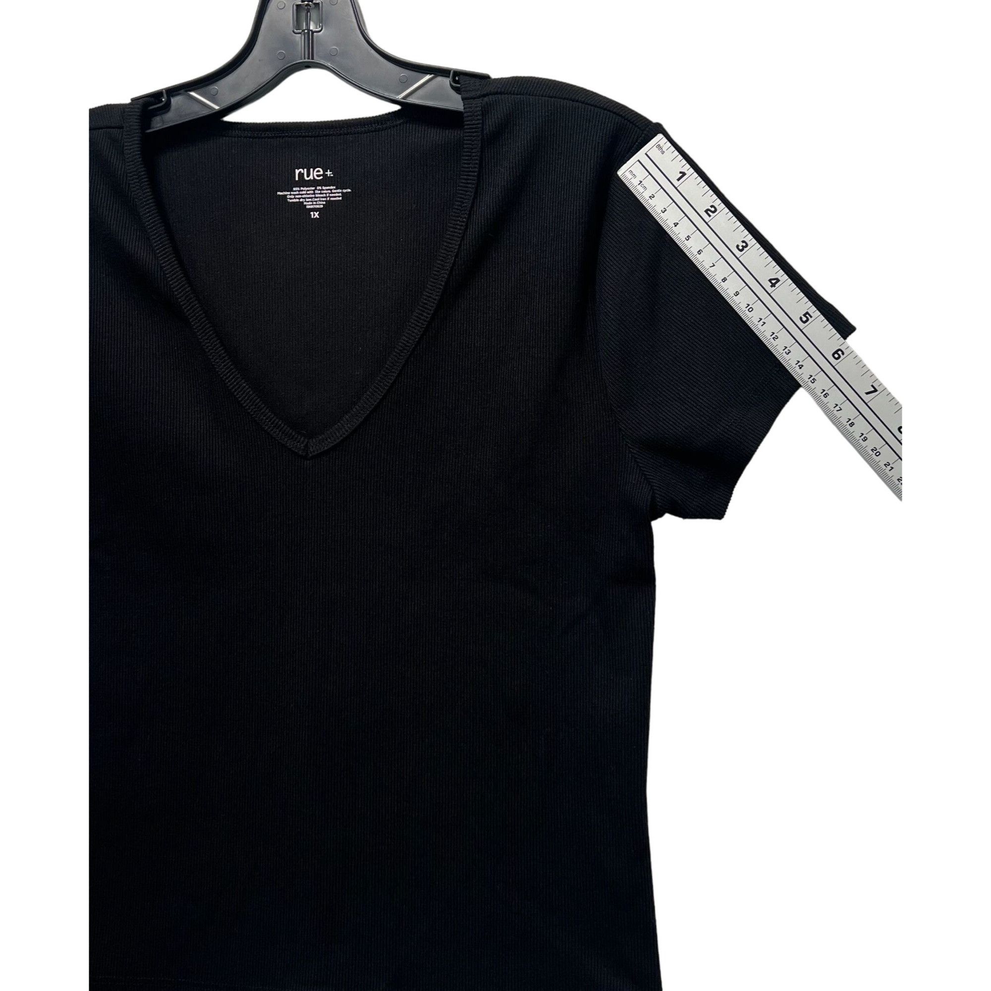 Other Rue + - Women's Short Sleeve Top - Black - 1X Size XL / US 12-14 / IT 48-50 - 7 Thumbnail