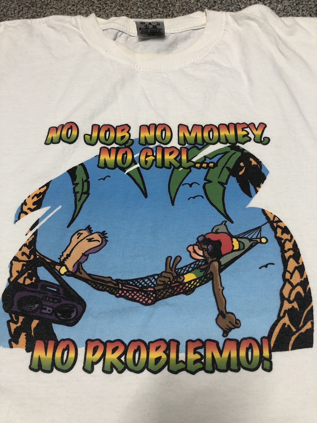 Vintage Vintage Y2K No Job,No Money,No Girl,No Problem Humor Tee Size US L / EU 52-54 / 3 - 2 Thumbnail
