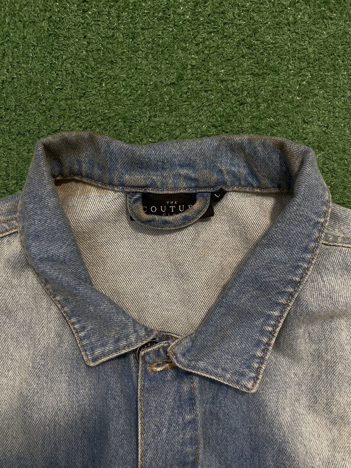 Vintage Denim jacket zipper jeans jacket the couture Size US L / EU 52-54 / 3 - 3 Thumbnail