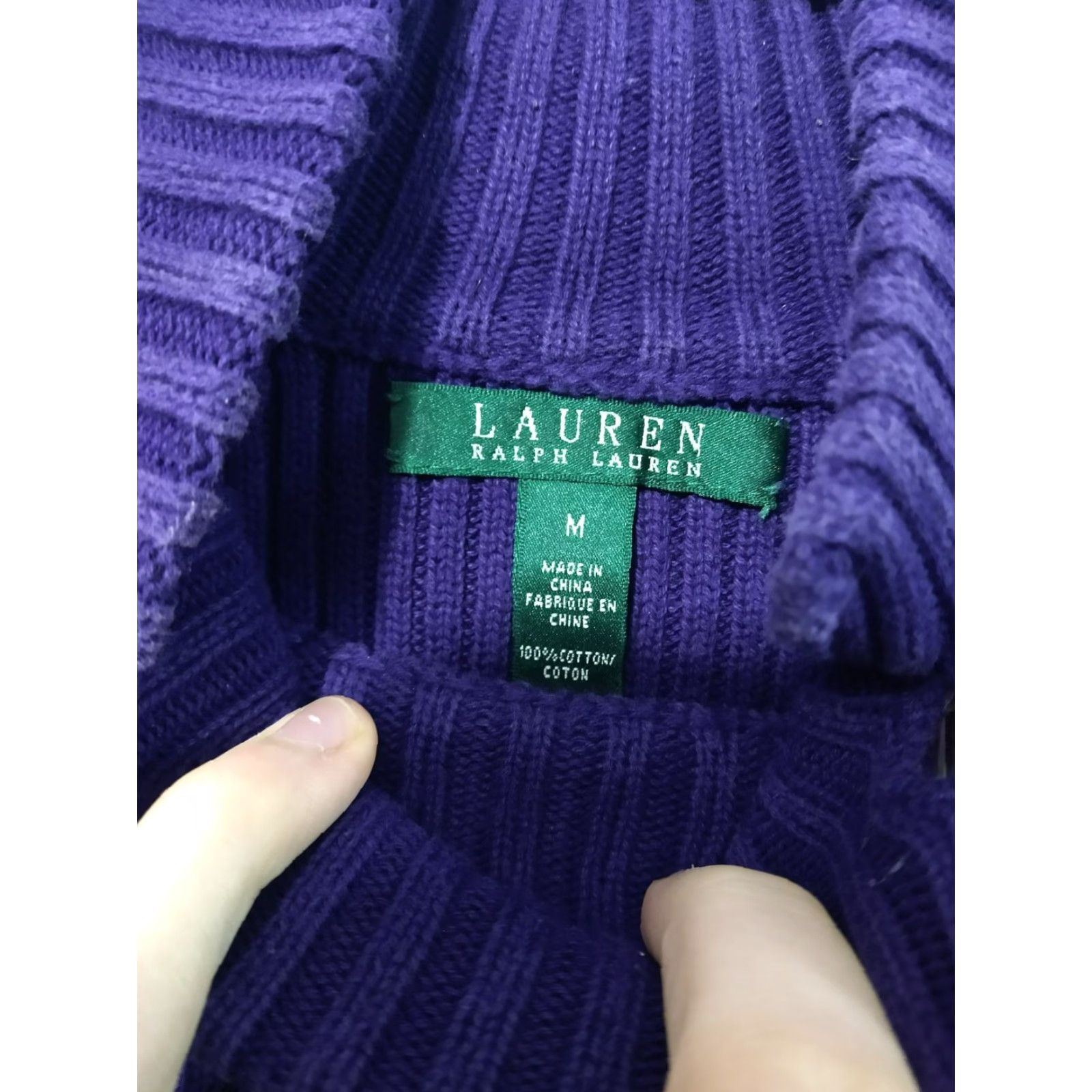 Ralph Lauren Ralph Lauren Sweater Womens Medium Purple Buttons Ribbed Mock Neck Gold Hardware Size M / US 6-8 / IT 42-44 - 5 Thumbnail