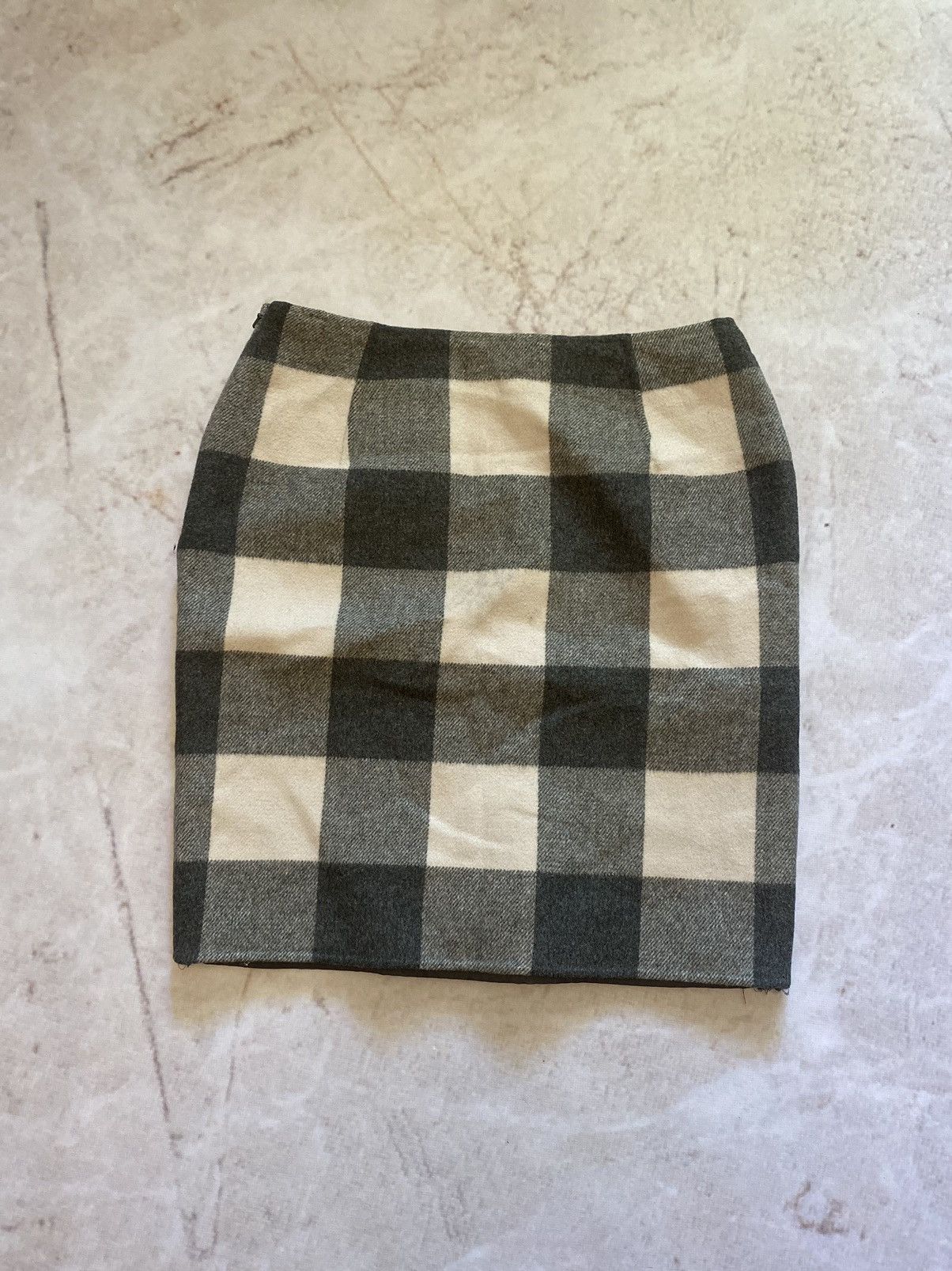 Max Mara Max Mara x Weekend Luxury Wool Checkered Midi Skirt Y2k Rare Size 32" / US 10 / IT 46 - 1 Thumbnail