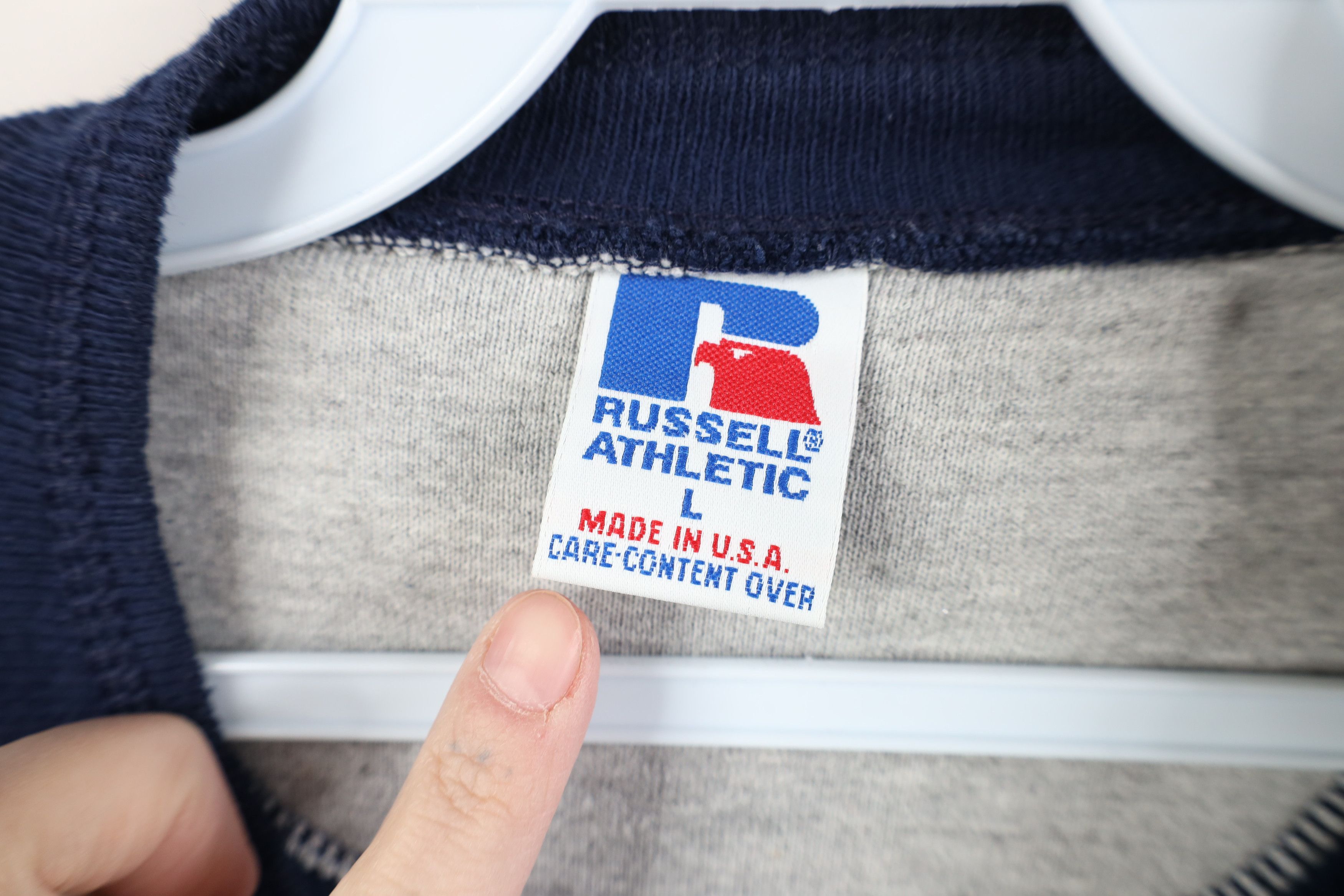 Russell Athletic Vintage 90s Russell Athletic Henley Sweatshirt Blue USA Size US L / EU 52-54 / 3 - 7 Thumbnail