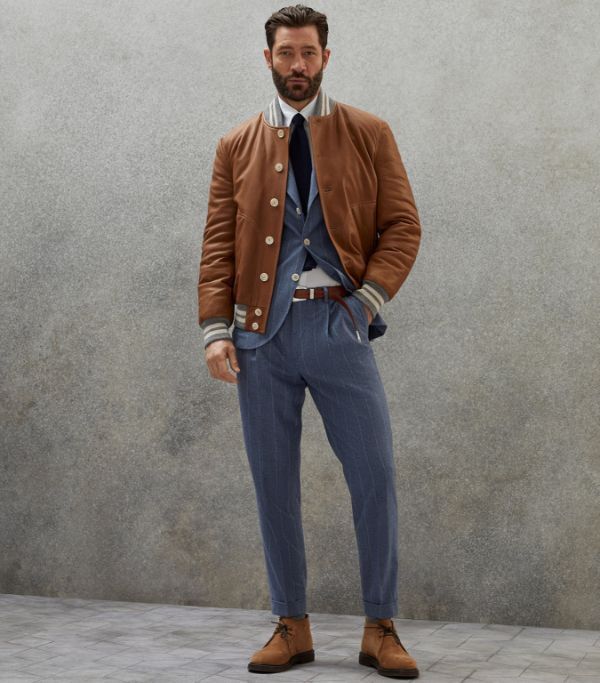 Brunello Cucinelli Jacket in Blue Size US L / EU 52-54 / 3 - 5 Thumbnail