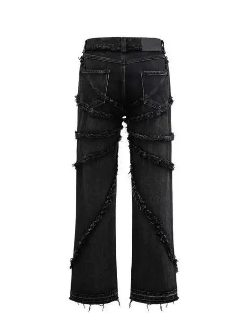 Jean Vintage raw edge distressed washed micro-flare jeans Size US 32 / EU 48 - 2 Thumbnail