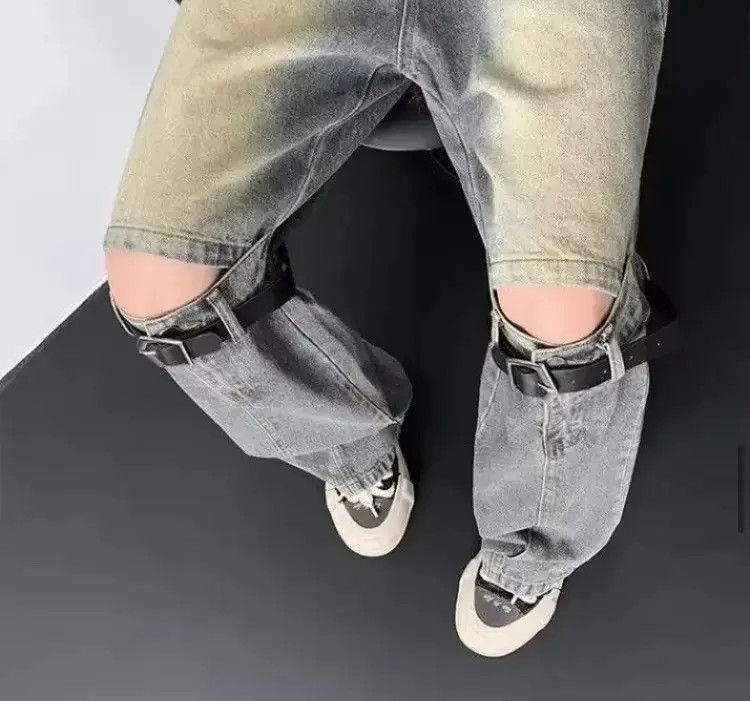 Japanese Brand Belt Hollow Flare Vintage Design Jeans Size US 30 / EU 46 - 5 Thumbnail