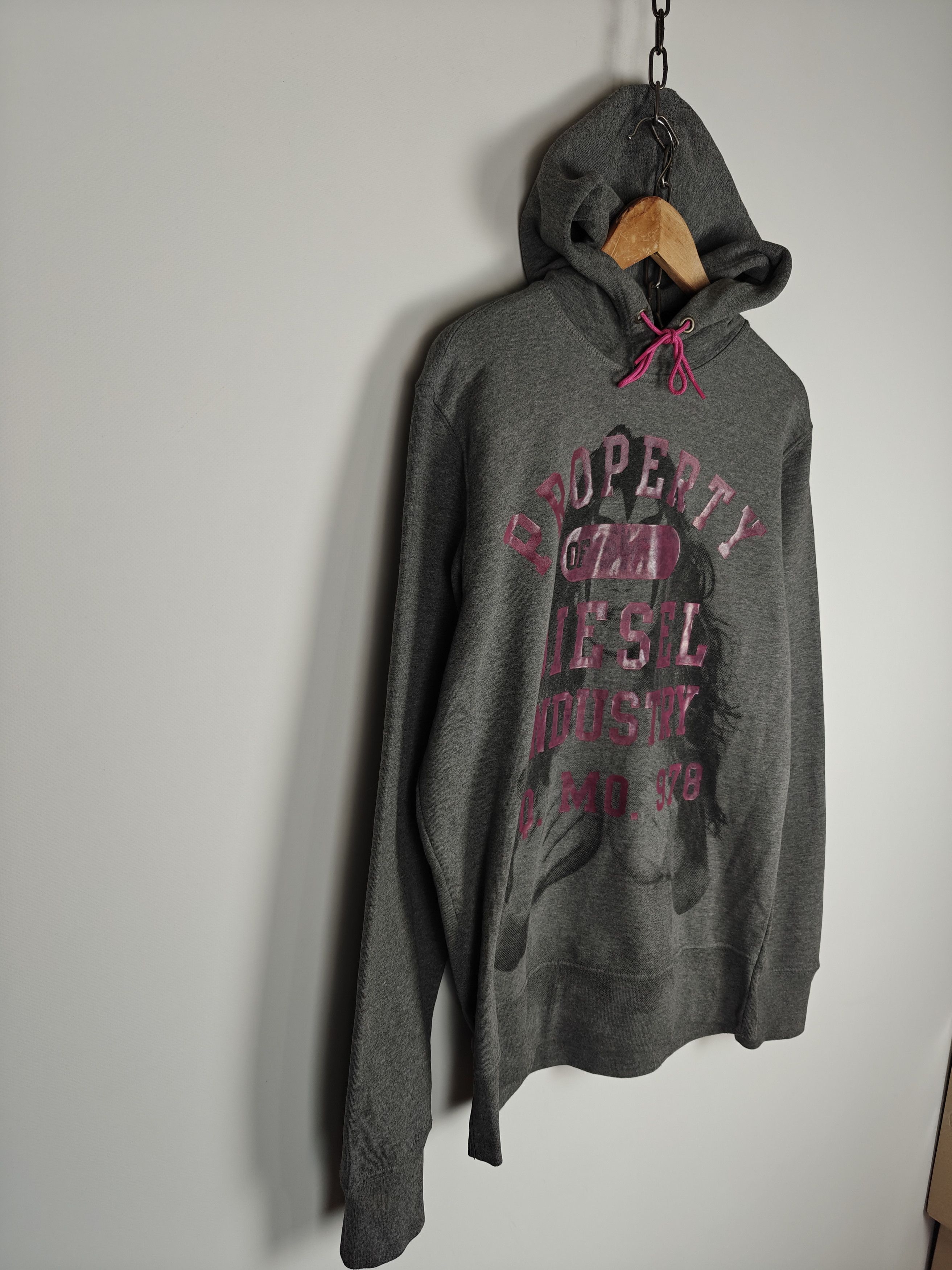 Diesel Diesel Industry Hoodie Gray Pullover Girl Print size XL Size US XL / EU 56 / 4 - 5 Thumbnail