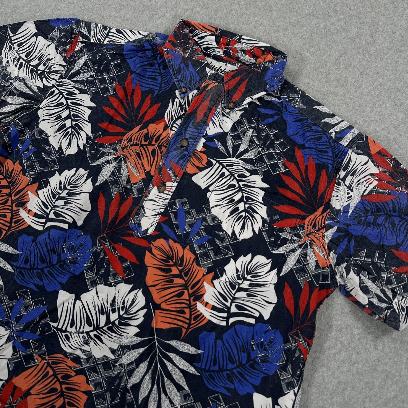 Chubbies Chubbies Navy Leaf Print Hawaiian Shirt Mens Medium Cotton Button-Down Collar Aloha Beach Size US M / EU 48-50 / 2 - 2 Thumbnail