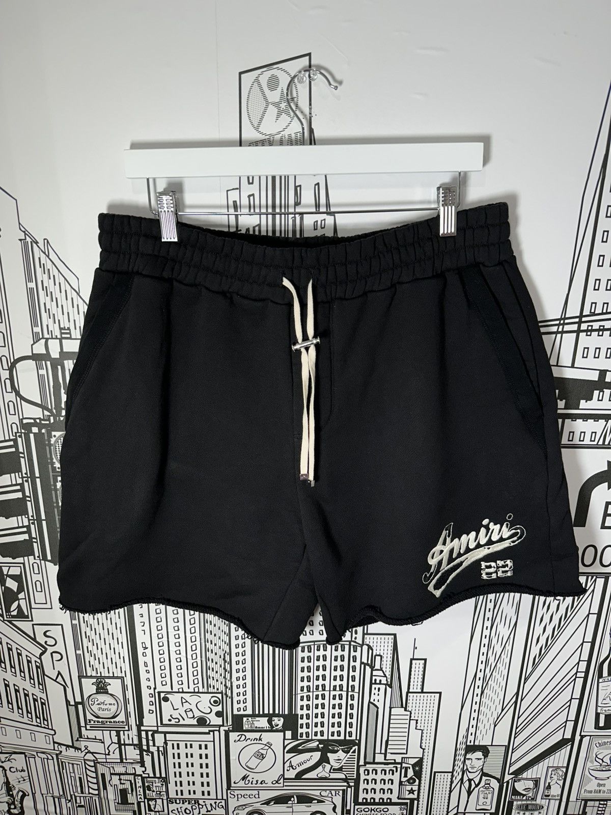 Amiri Amiri Script Logo Shorts Black XL Size US 36 / EU 52 - 1 Thumbnail