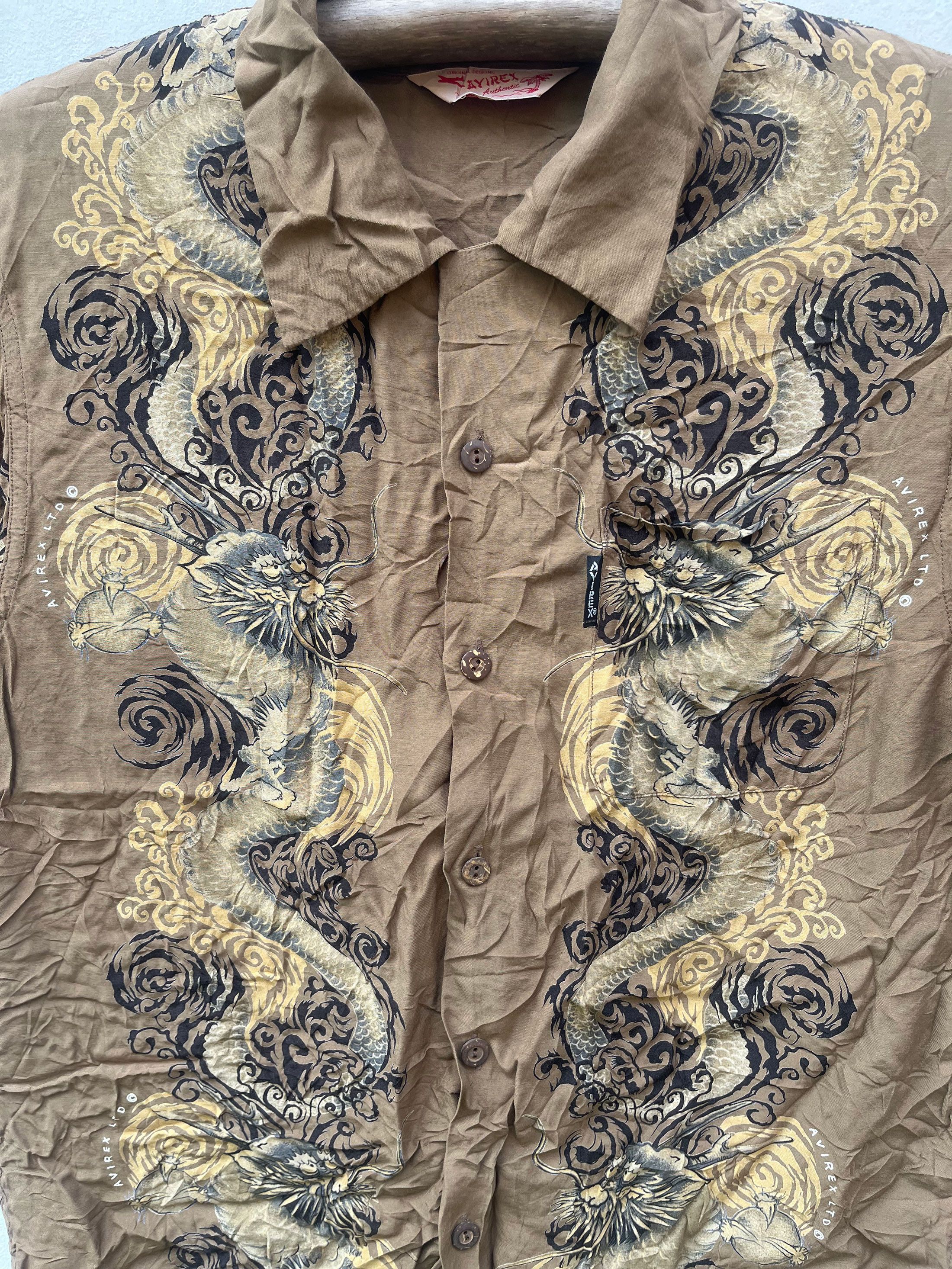 Avirex Avirex Dragon Printed Hawaiian Aloha Hawaii Military Size US M / EU 48-50 / 2 - 2 Thumbnail