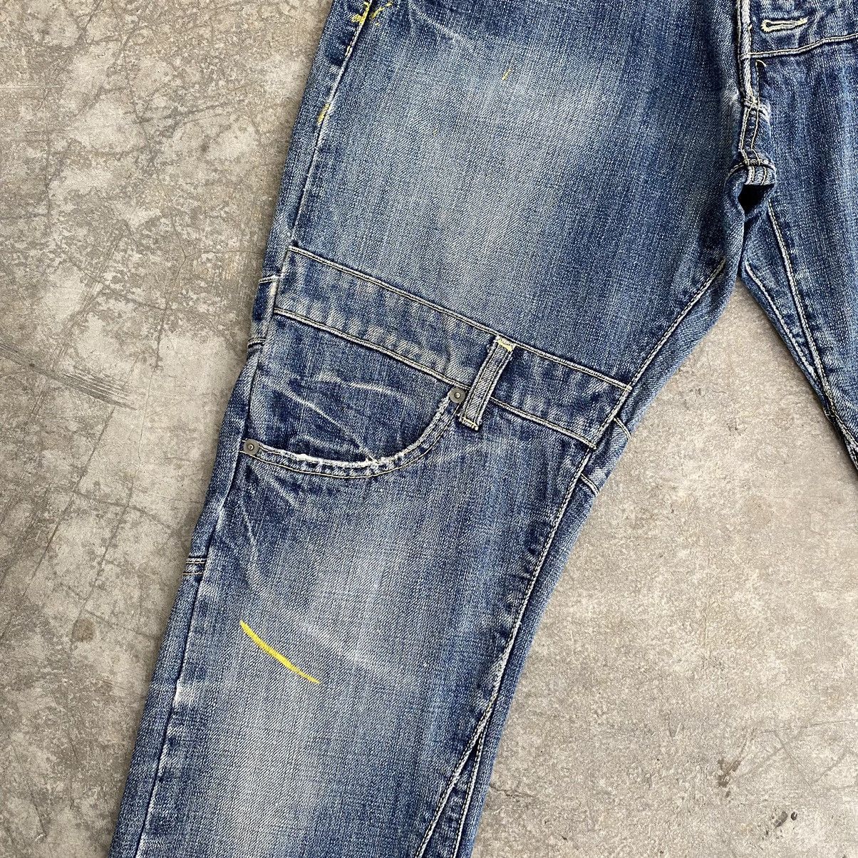 Designer × Japanese Brand Rage Blue Japan Double Waist Denim Jeans Size US 31 - 5 Thumbnail