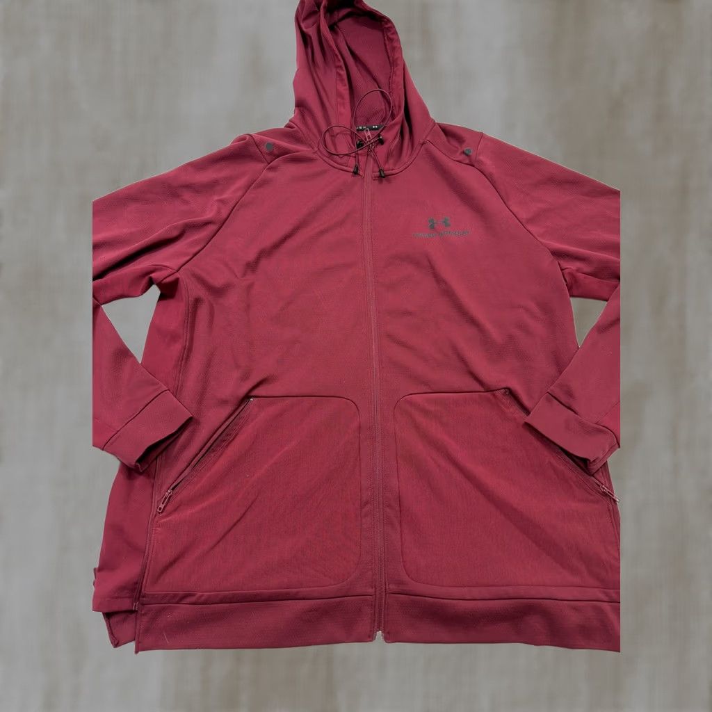Under Armour Under Armour Jacket Mens XXL Red Full Zip Training Running & Jogging Sports Hoodie Size US XXL / EU 58 / 5 - 1 Thumbnail