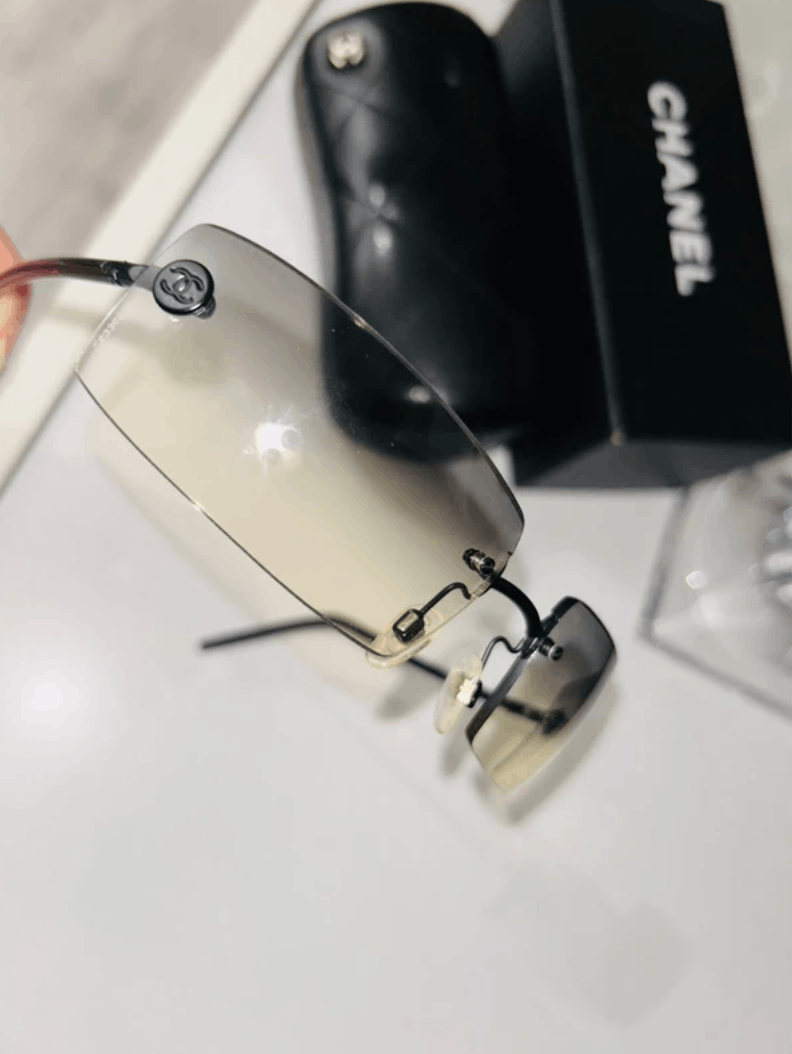 CHANEL Sunglasses 4047 ICONIC LOGO Rimless Rhinestone 4017