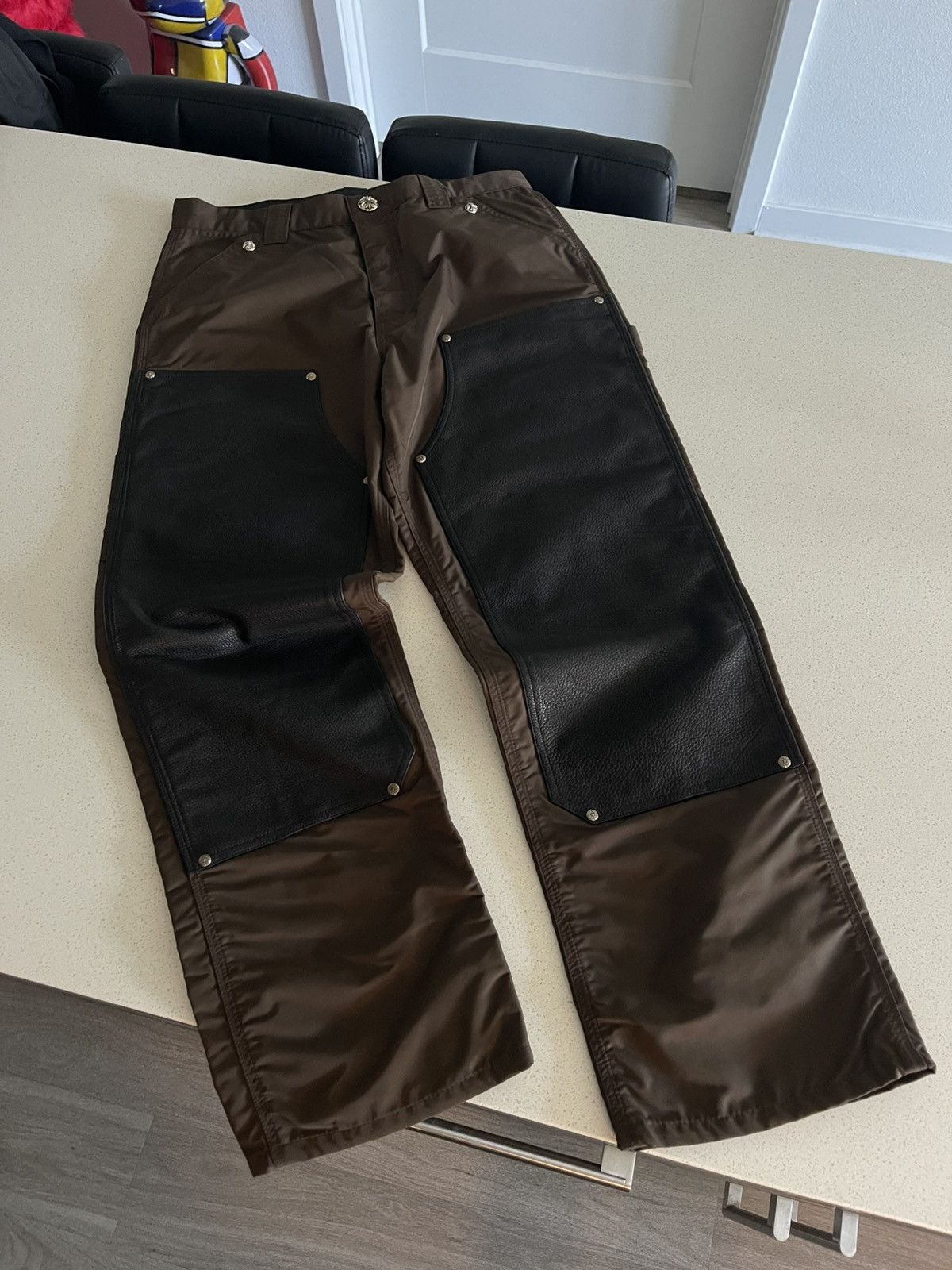 Chrome Hearts Chrome Hearts Brown Carpenter Double Knee Pants Size US 32 / EU 48 - 1 Thumbnail