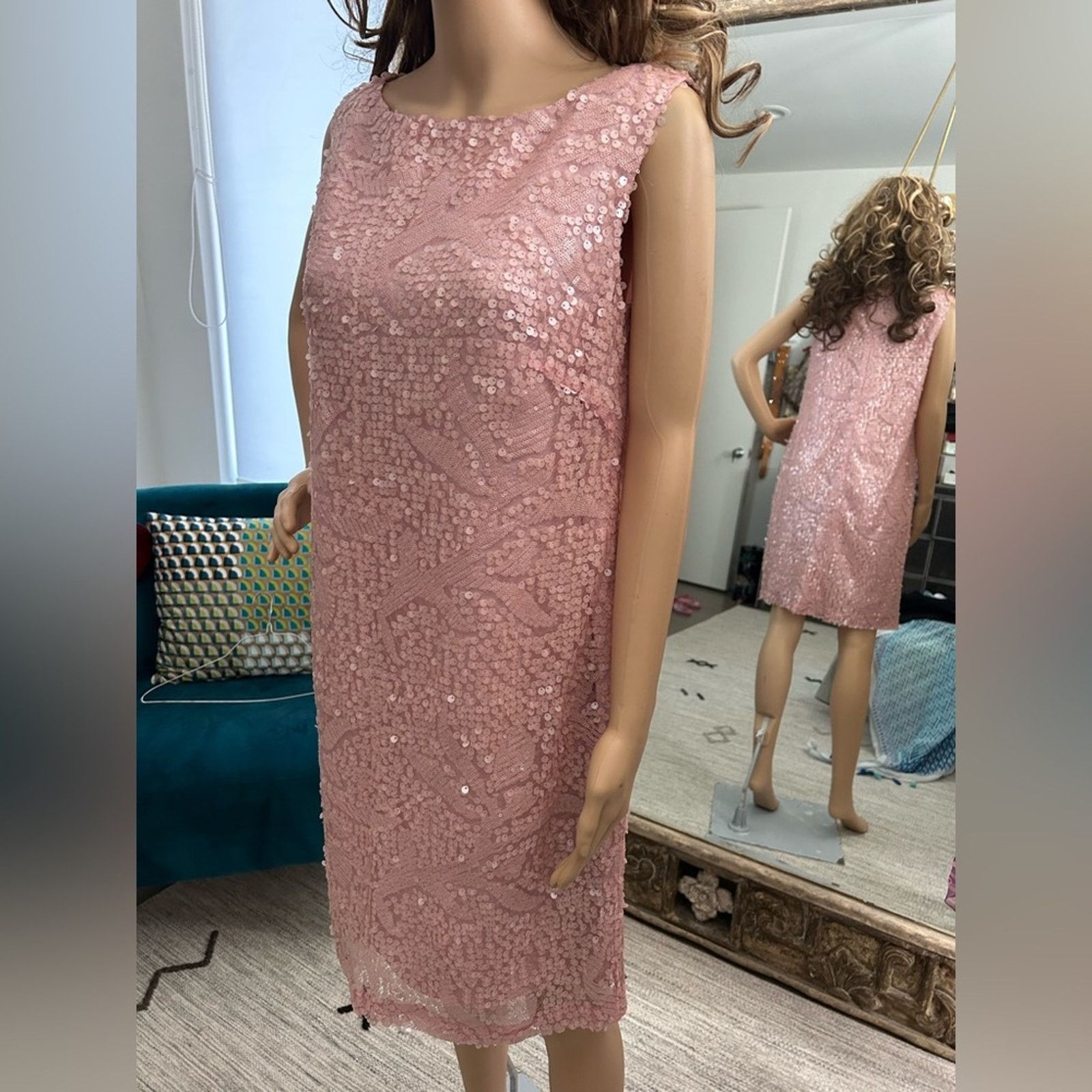 Steve And Barrys Stevie Mac pink sequin sleeveless women’s dress large Size L / US 10 / IT 46 - 1 Thumbnail