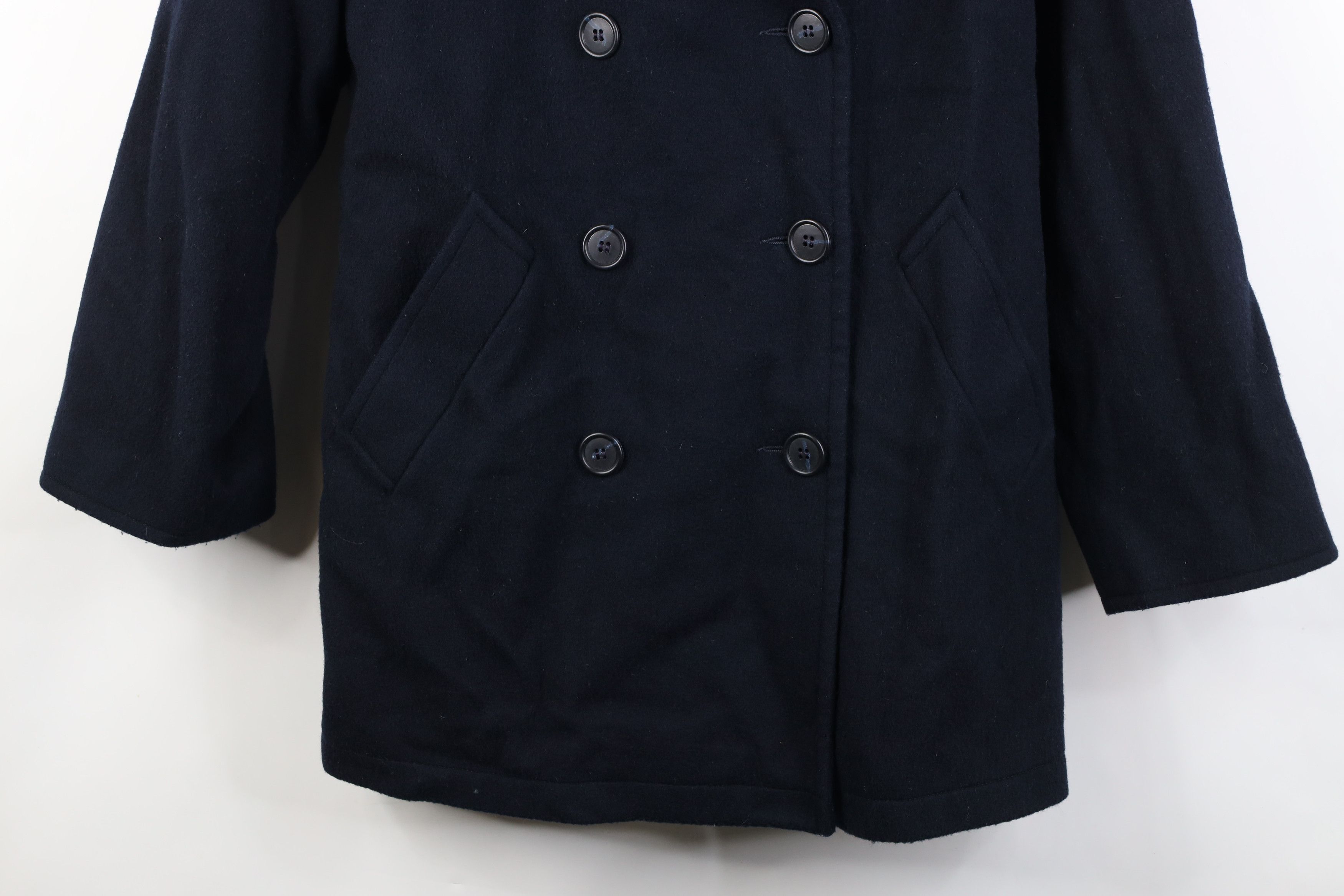 Vintage Vintage 90s Streetwear Breasted Peacoat Jacket Navy Blue Size L / US 10 / IT 46 - 3 Thumbnail