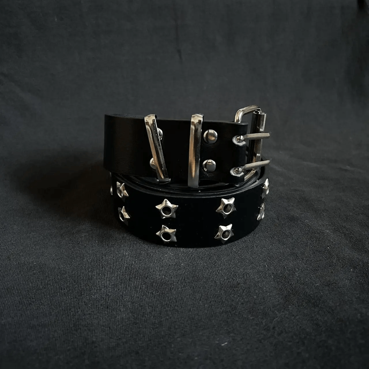 Japanese Brand Y2K 2000s Black Bullet Holes Studded Western Skater Belt Size ONE SIZE - 4 Thumbnail