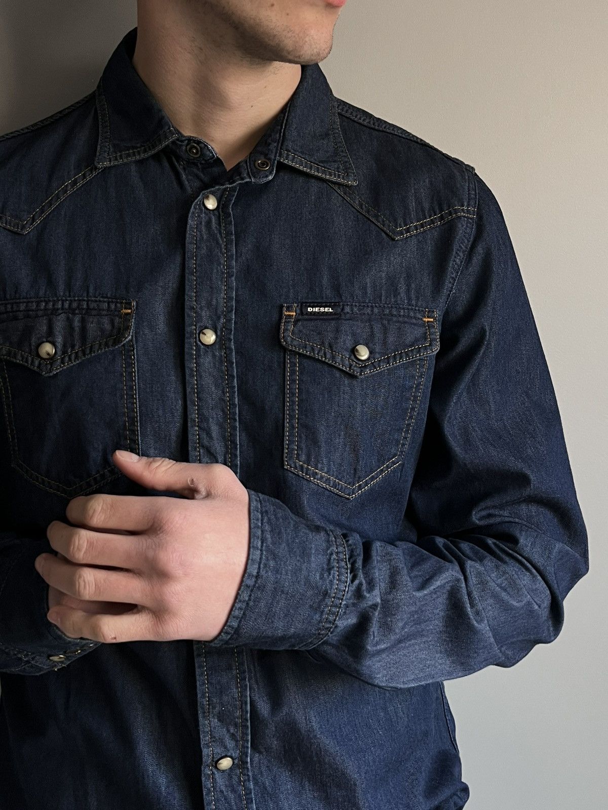 Diesel Diesel Vintage Denim Button Up Shirt Size US XL / EU 56 / 4 - 3 Thumbnail