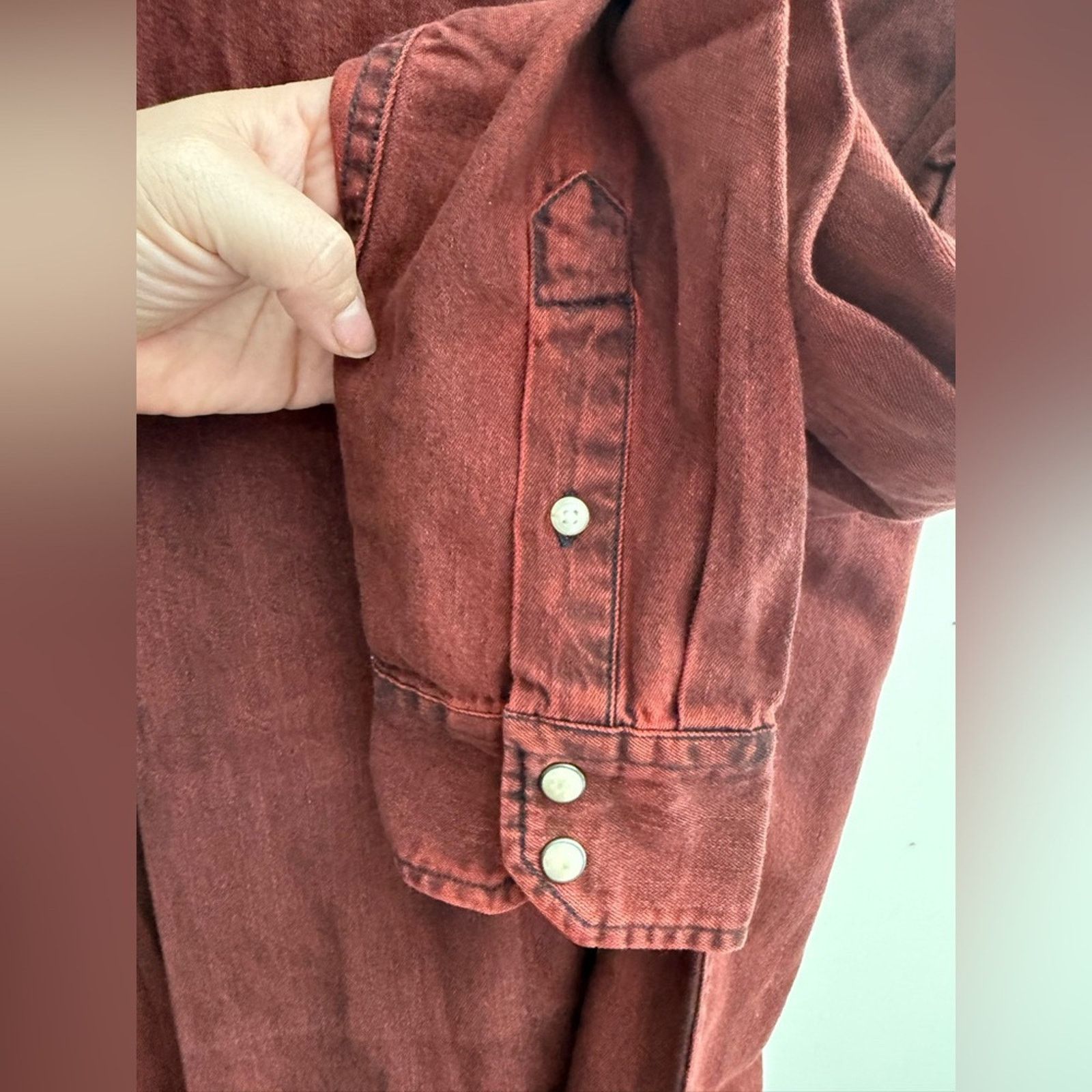 Jack & Jones Jack & Jones Premium Denim Western Shirt Red Slim Fit NWT M Size US M / EU 48-50 / 2 - 9 Thumbnail