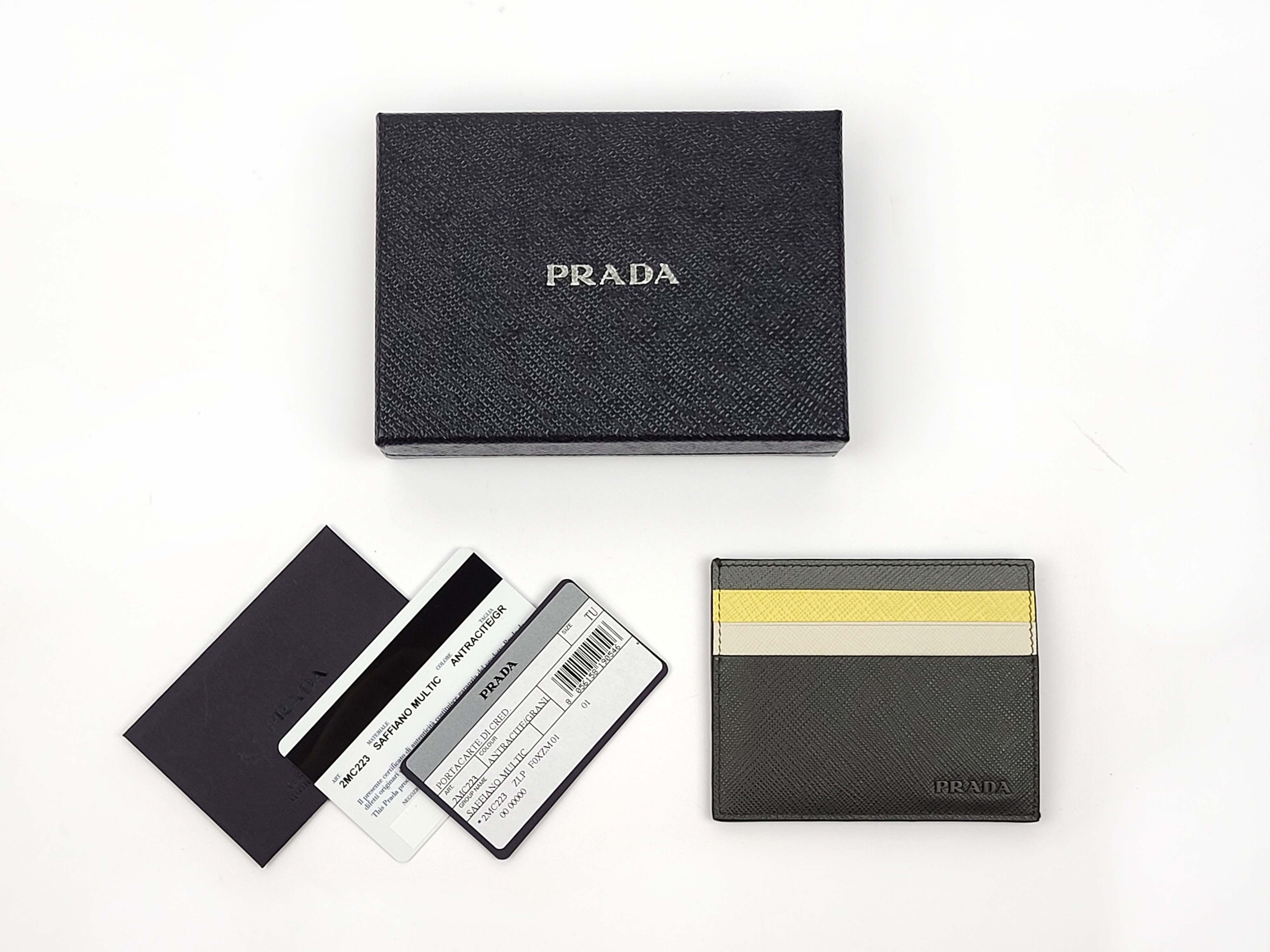 Prada Multicolor Saffiano Leather Card Holder Wallet NIB Size ONE SIZE - 5 Thumbnail