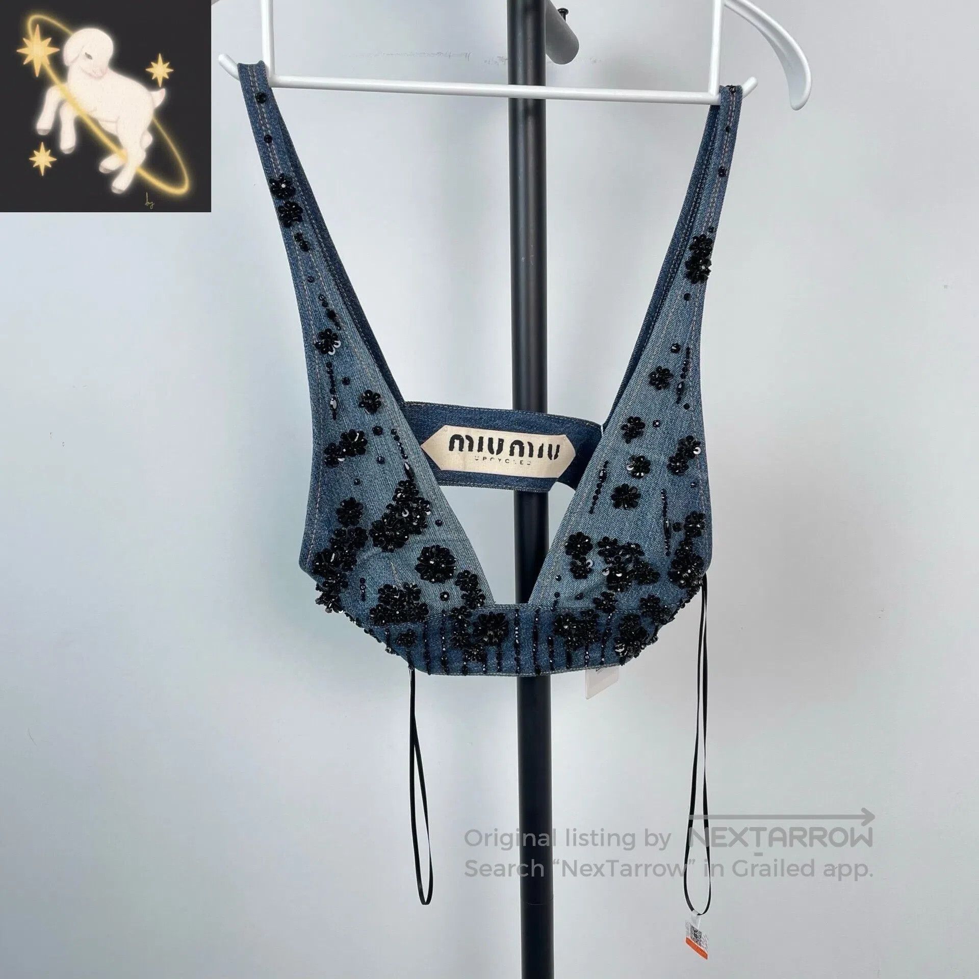 Miu Miu Miu Miu Denim V-neck Short Vest| Size XS / US 0-2 / IT 36-38 - 1 Thumbnail