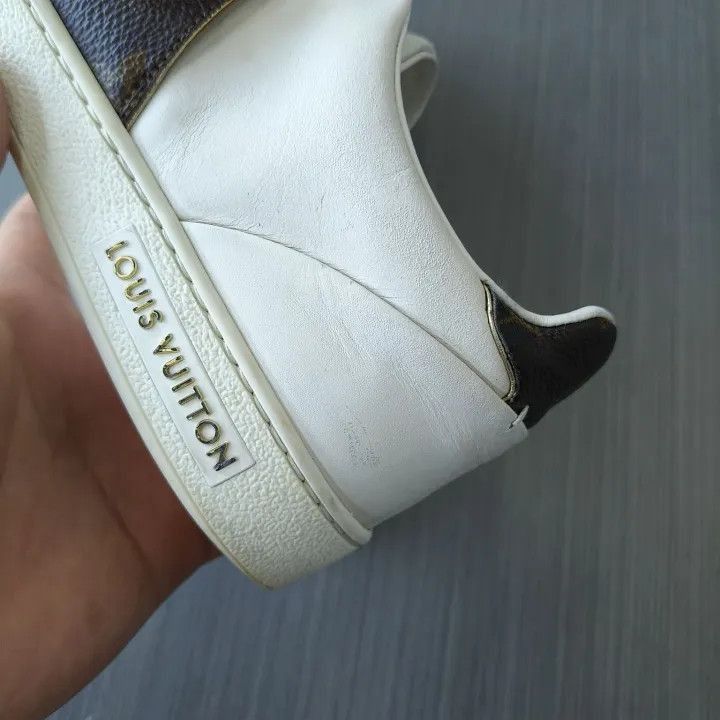 Louis Vuitton Louis Vuitton White and Brown Frontrow Sneakers -2508 Size US 6 / IT 36 - 5 Thumbnail