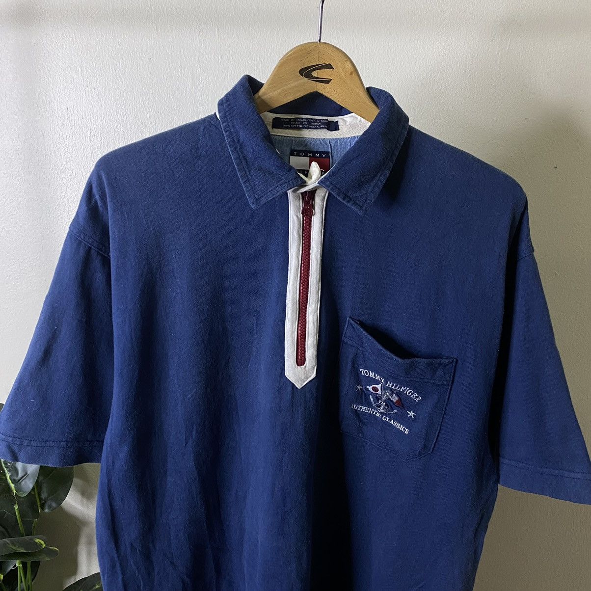 Tommy Hilfiger Vintage Tommy Hilfiger Half Zipper Polo Tee Size US L / EU 52-54 / 3 - 2 Thumbnail