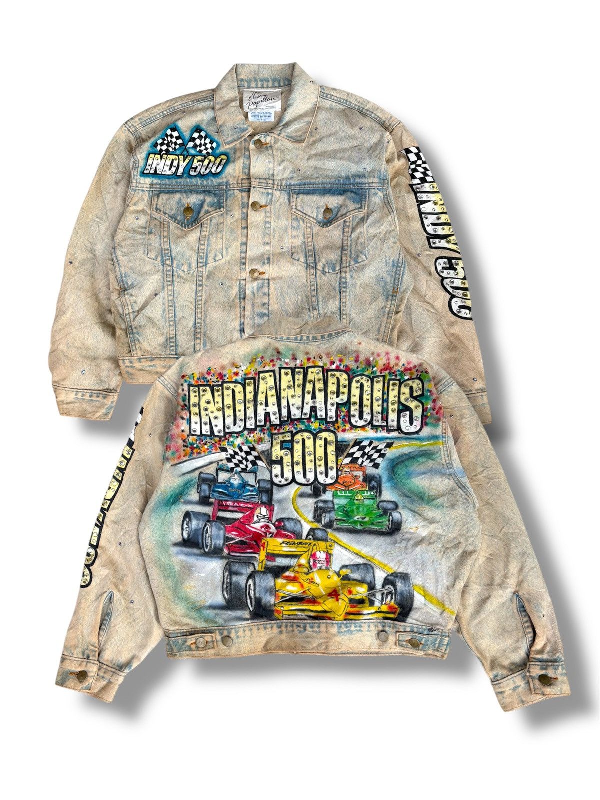 Vintage Tony Alamo Denim Jacket Vintage 80s Indy 500 Racing Size US XL / EU 56 / 4 - 1 Thumbnail