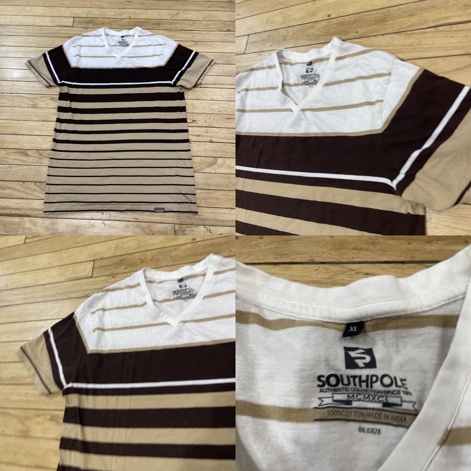 Southpole SOUTHPOLE T Shirt Adult XL Slim Brown Black White Y2k Vneck Crew Tee XL Shirt Mens Brown Black White XL Regular T-Shirt Size US XL / EU 56 / 4 - 9 Thumbnail