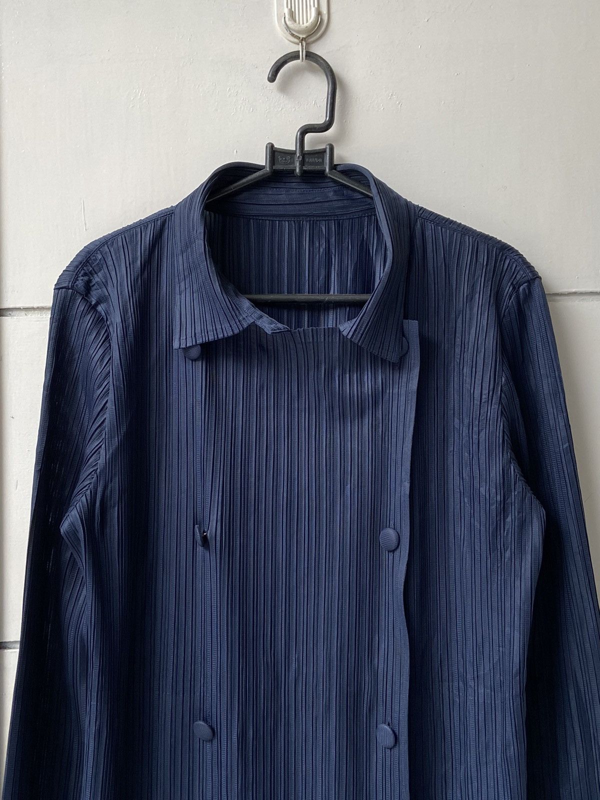 Designer × Japanese Brand PLEATSME Blue Pleats Blazers Size XS / US 0-2 / IT 36-38 - 11 Thumbnail