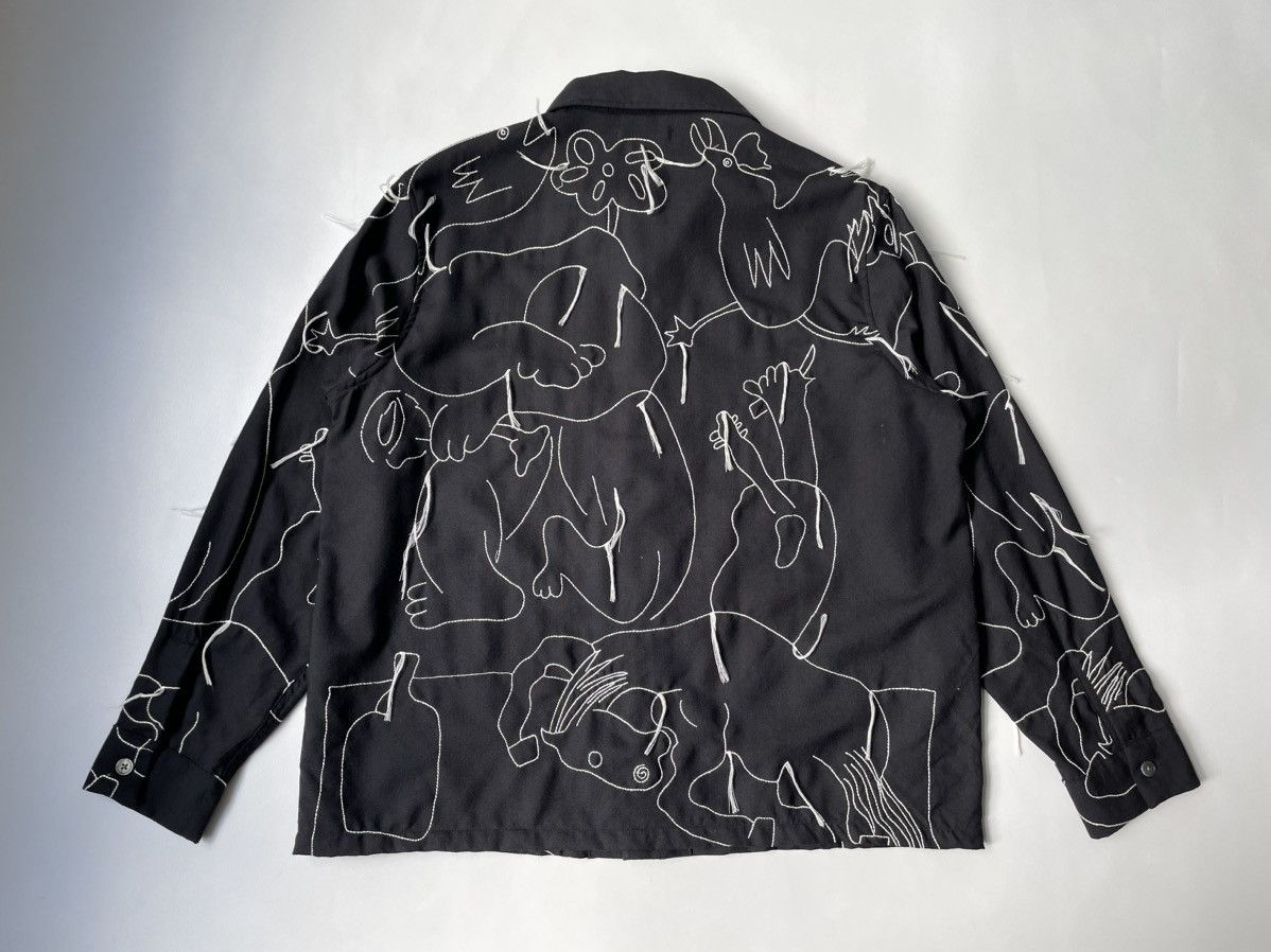 Our Legacy Black Wool Embroidered ‘Heusen’ Shirt Size US M / EU 48-50 / 2 - 12 Thumbnail