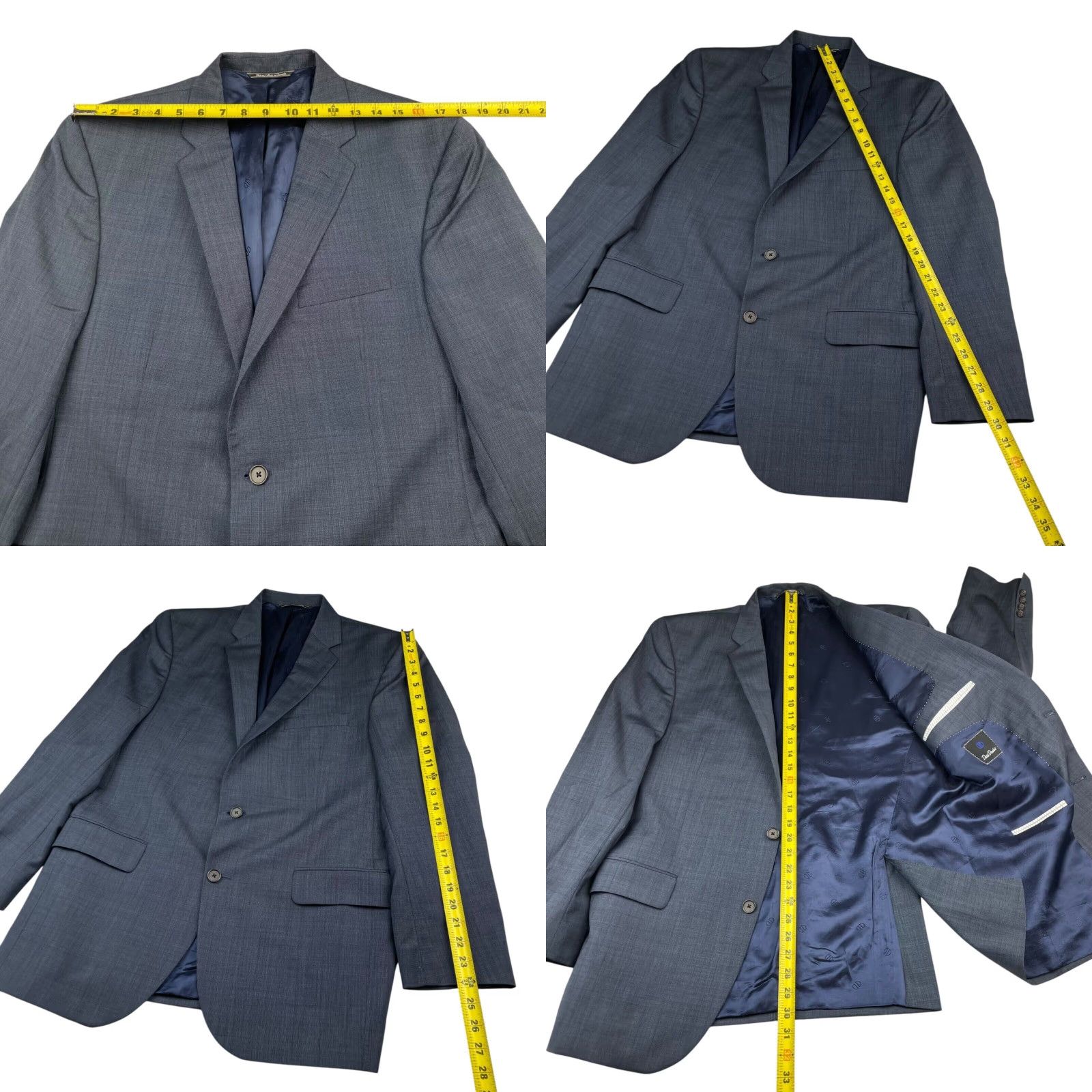 David Donahue VINTAGE David Donahue Blazer Navy Blue 40S 100% Wool Two-Button Single-Breasted Notch Lapel Men’s Jacket Short Regular Size 40R - 8 Thumbnail