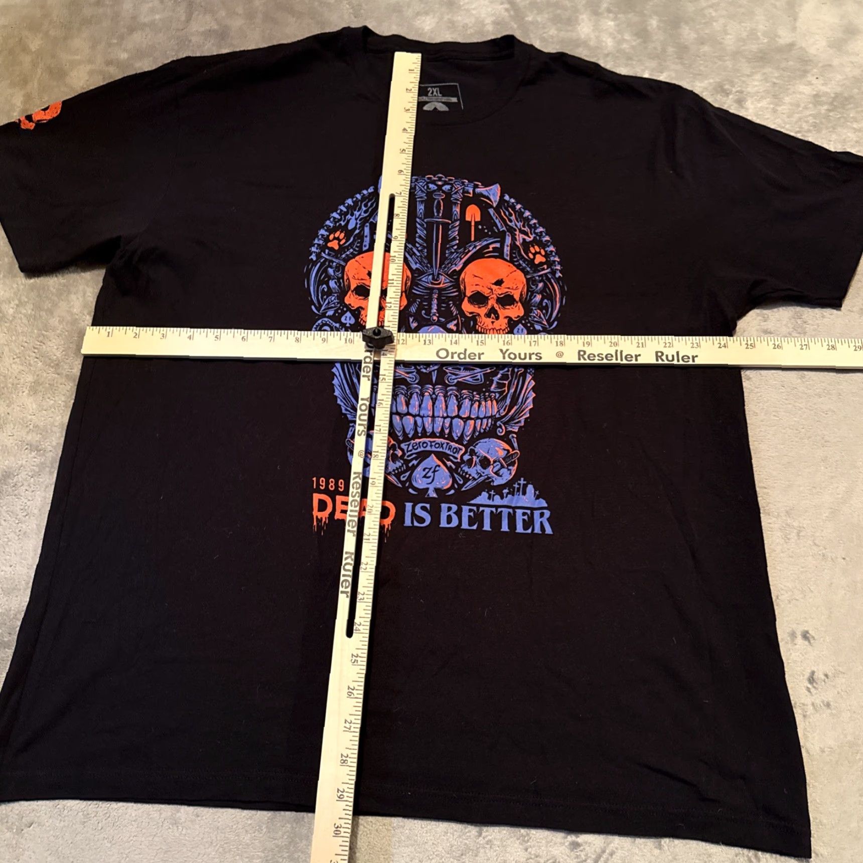 Vintage Zero Foxtrot T Shirt Mens 2XL Black Dead Is Better Skull Logo Graphic Size US XXL / EU 58 / 5 - 4 Thumbnail