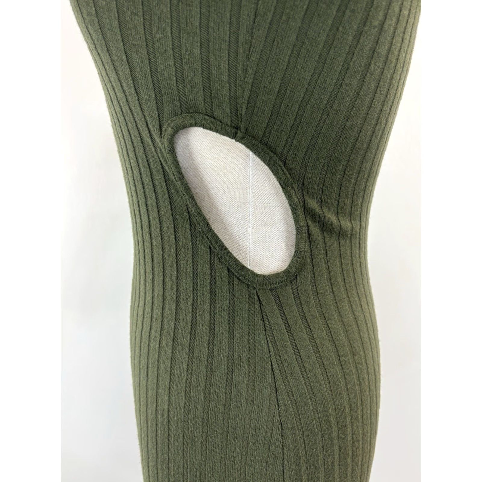 Zara ZARA Knit Sweater Midi Dress Medium Green Cutout Long Sleeve Pullover Womens Size M / US 6-8 / IT 42-44 - 6 Thumbnail