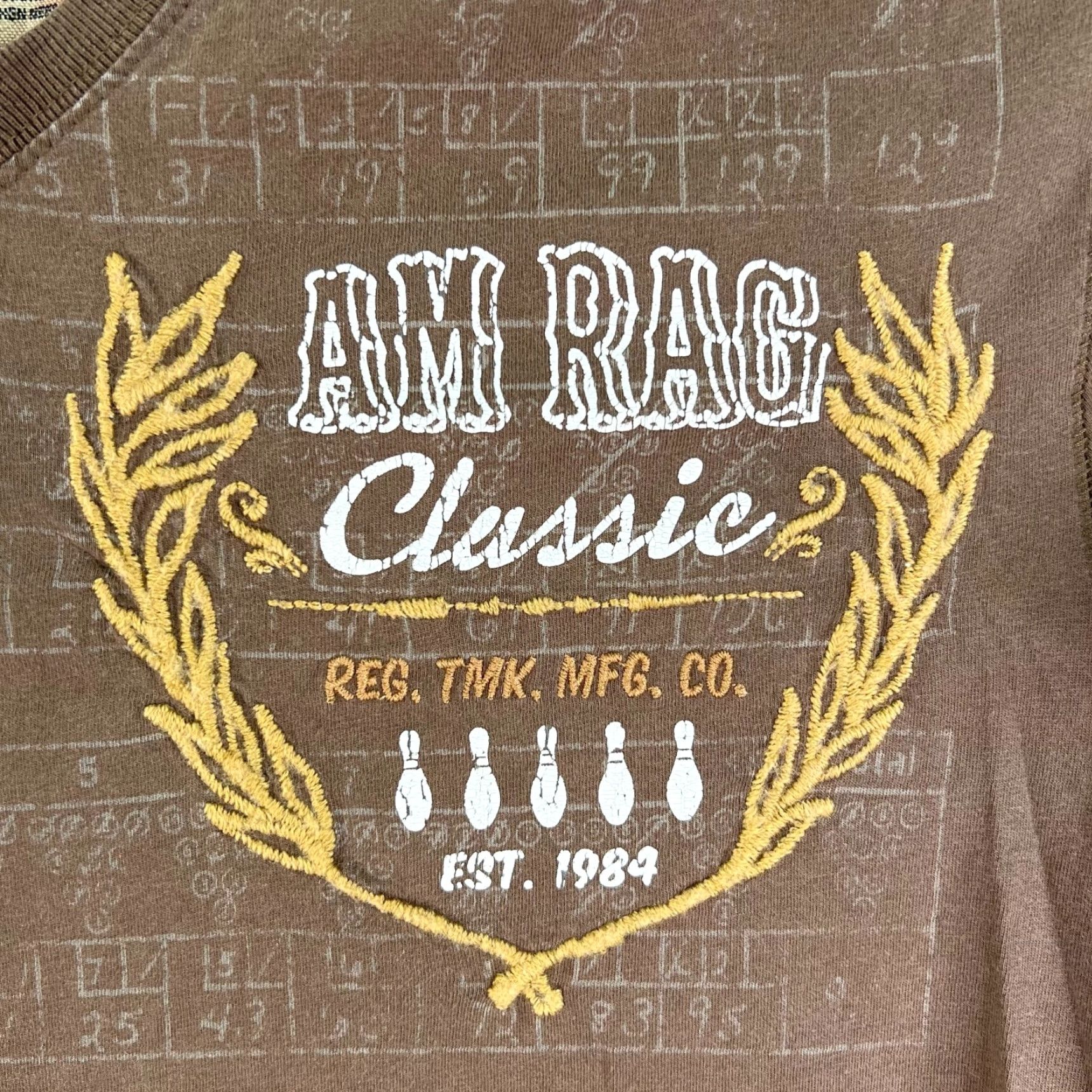 Vintage American Rag Graphic Print T-Shirt Adult Large Brown Short Sleeve Crew Neck Classic Mens Size US L / EU 52-54 / 3 - 2 Thumbnail