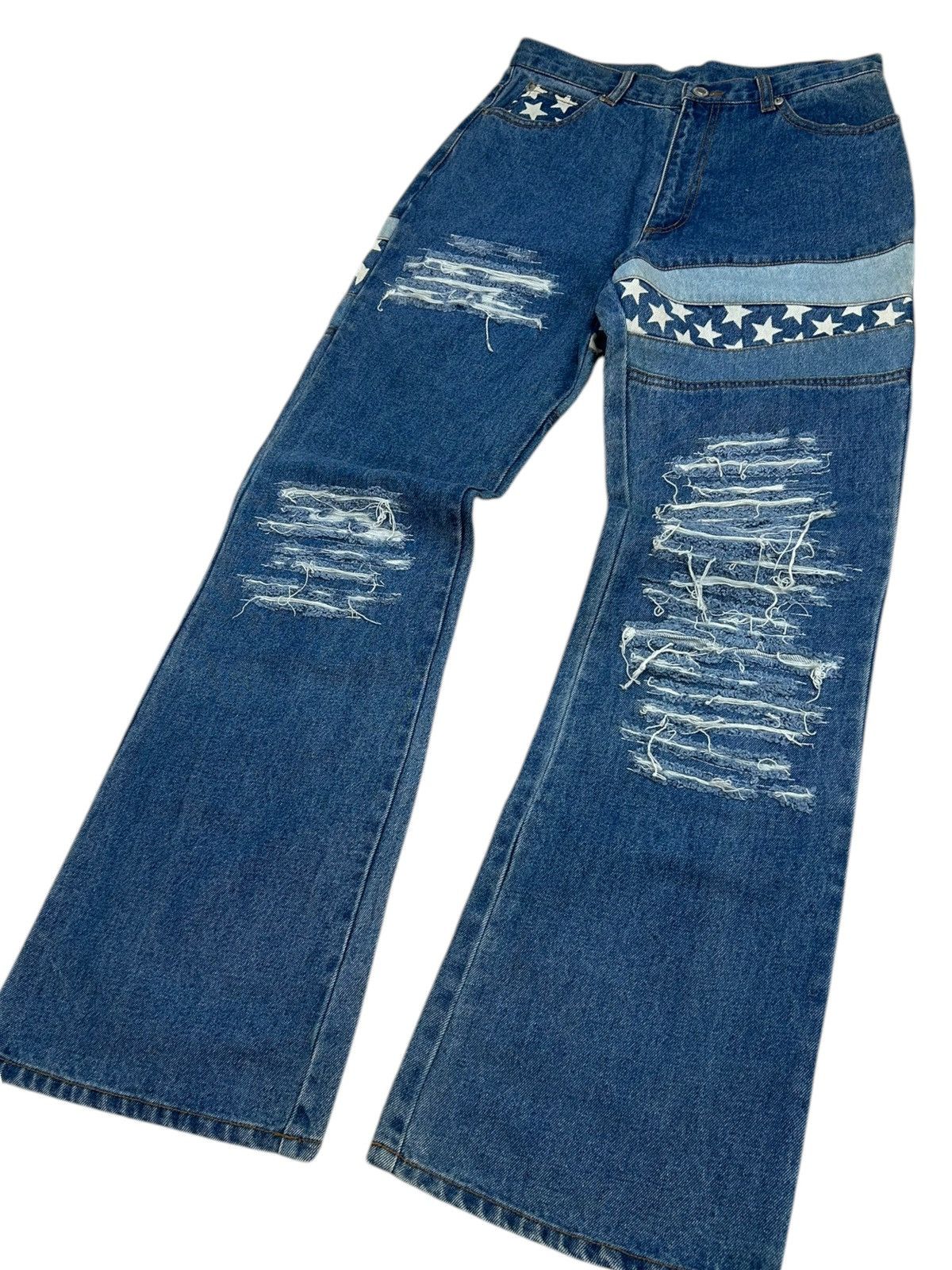 Hysteric Glamour 80s Flare Retro Pop Japan Jean Distressed Huggy Star Style Size US 28 / EU 44 - 3 Thumbnail
