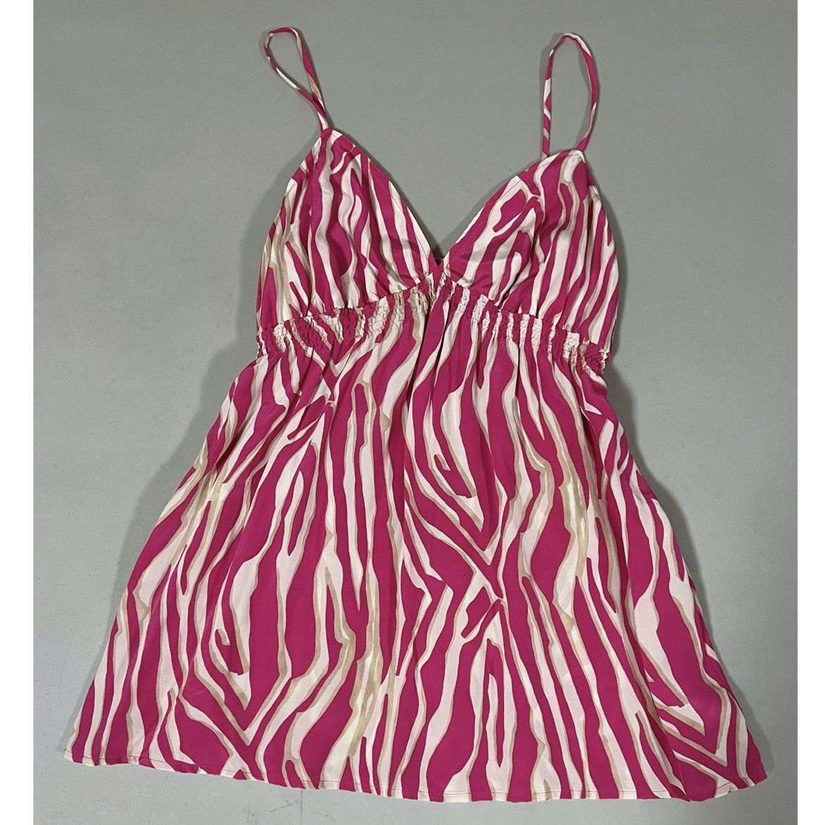 Express Pink White Zebra Print Y2K Babydoll Shirt Top Blouse XS 🩷✨ Size XS / US 0-2 / IT 36-38 - 3 Thumbnail