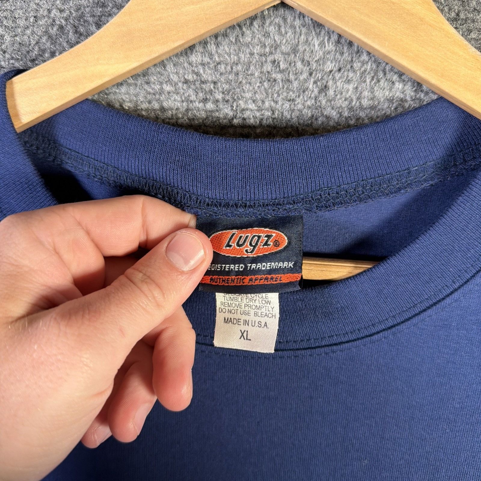 Lugz Vintage Skate Shirt Mens XL Navy 90s Lugz Box Logo Surf Rare Size US XL / EU 56 / 4 - 4 Thumbnail