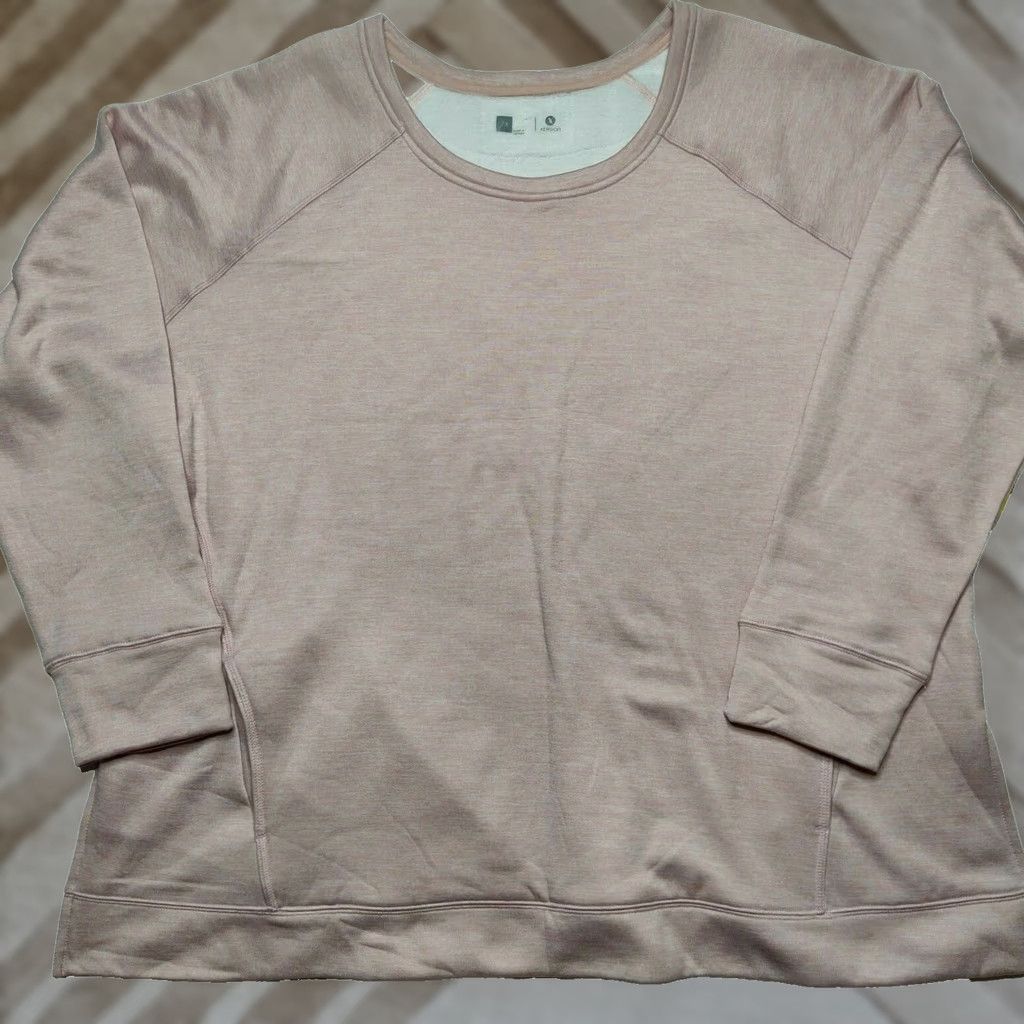 Vintage Xersion Women's 2X Pink Shadow Brushed Pullover Sweatshirt w Thumb Holes NEW Size XXL / US 16-18 / IT 52-54 - 1 Thumbnail
