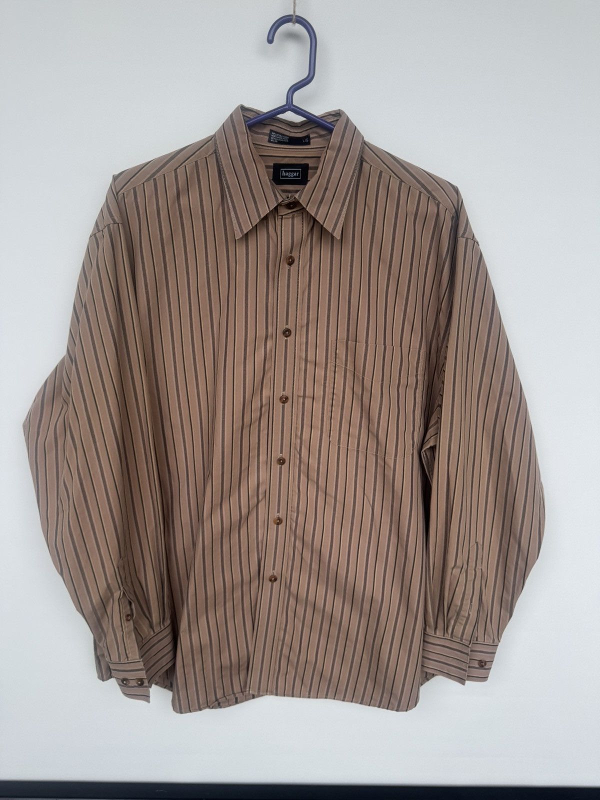Haggar Brown Dress Shirt Button Up Size US L / EU 52-54 / 3 - 1 Thumbnail