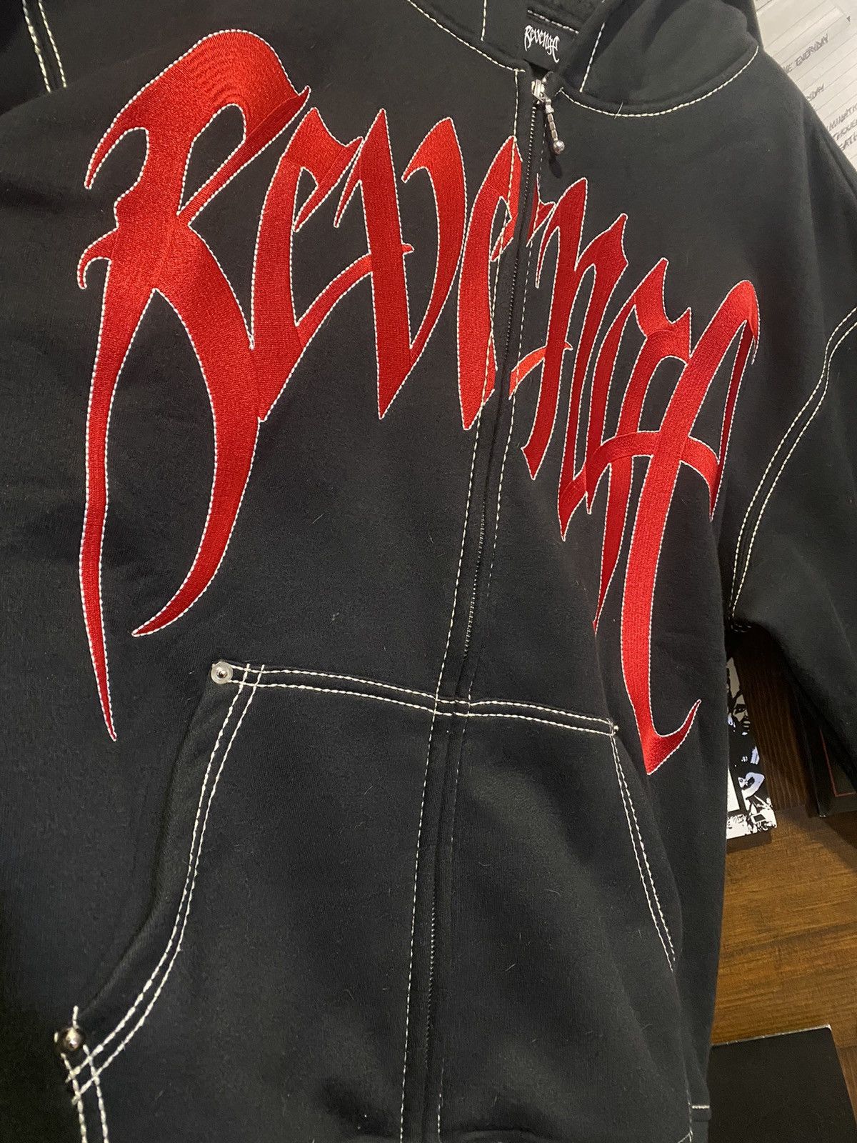 Revenge Bred Contrast Zip Up Hoodie Size US XL / EU 56 / 4 - 9 Thumbnail