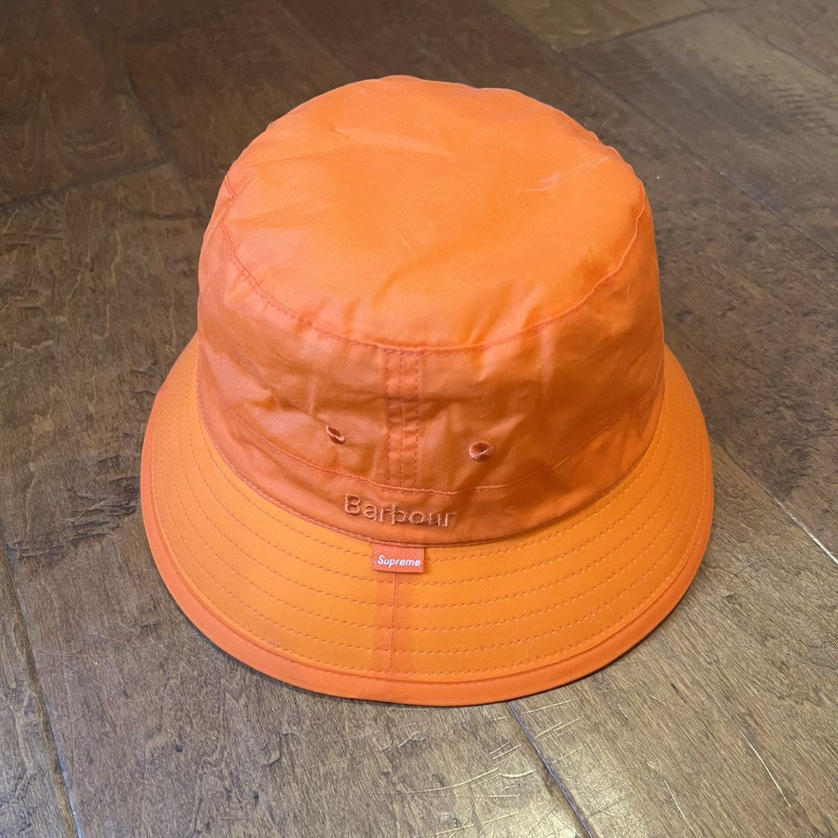 Supreme Supreme SS20 Barbour Waxed Cotton Orange Crusher Bucket Hat Size ONE SIZE - 1 Thumbnail