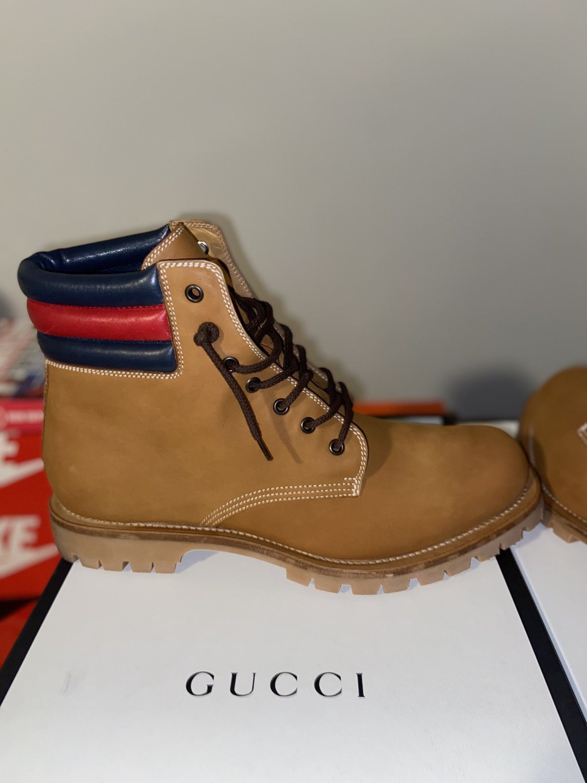 Gucci Gucci Tan Leather Hiking / Work Boots Size US 11 / EU 44 - 7 Thumbnail