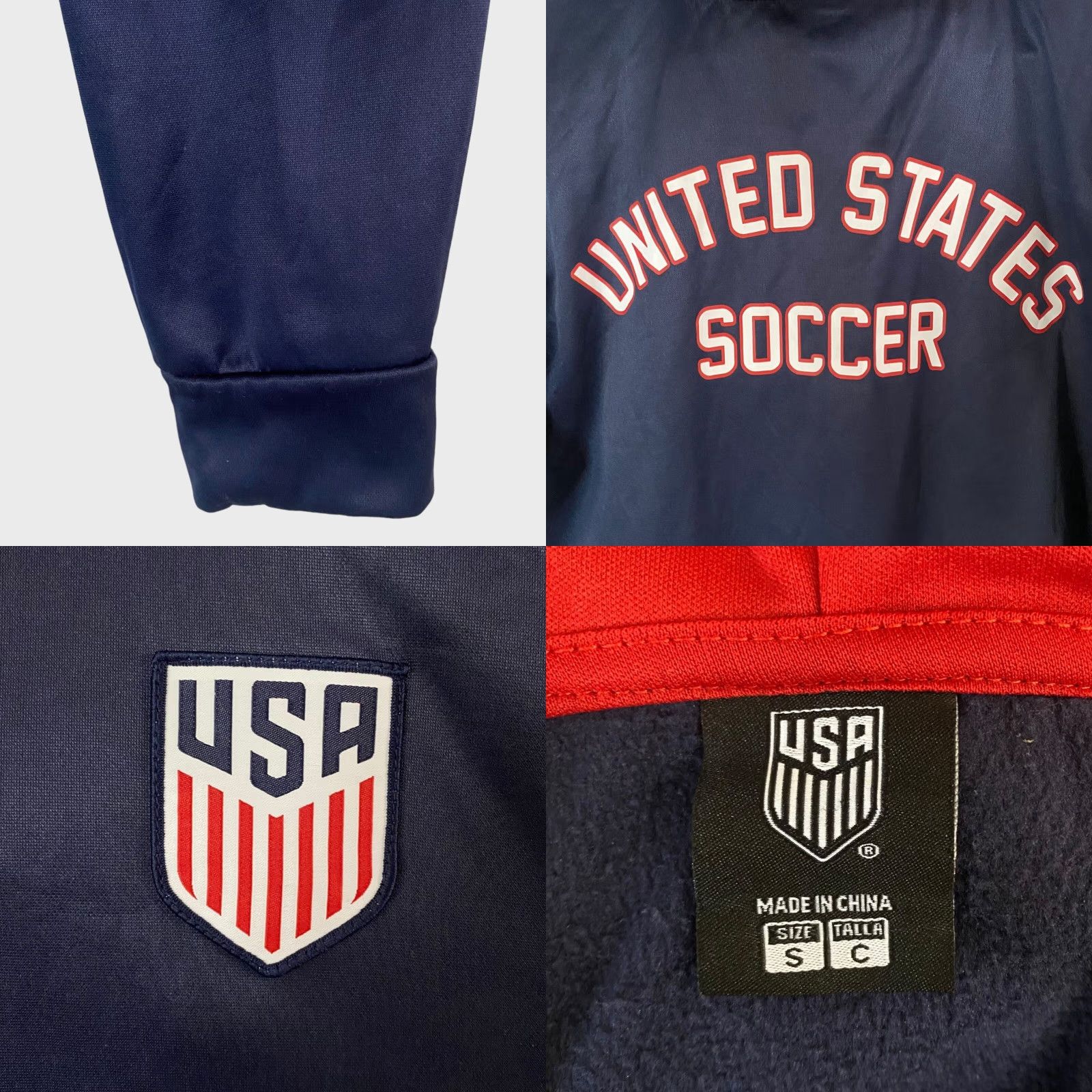 Vintage U.S. Soccer Hoodie Sideline Full-Zip Navy Blue Men's Small Long-Sleeve Pullover Mens Size US S / EU 44-46 / 1 - 8 Thumbnail