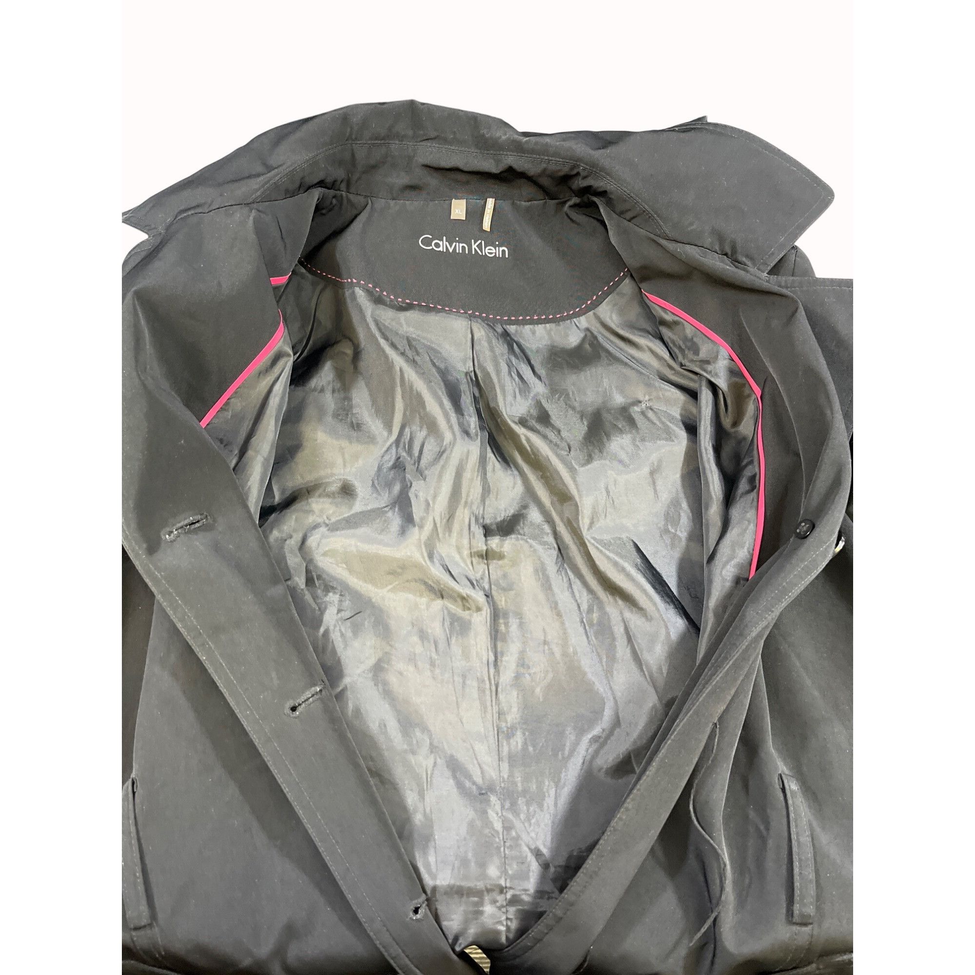 Calvin Klein Calvin Klein Womens Black Trench Coat Size XL SKU 6701 Size XL / US 12-14 / IT 48-50 - 4 Thumbnail