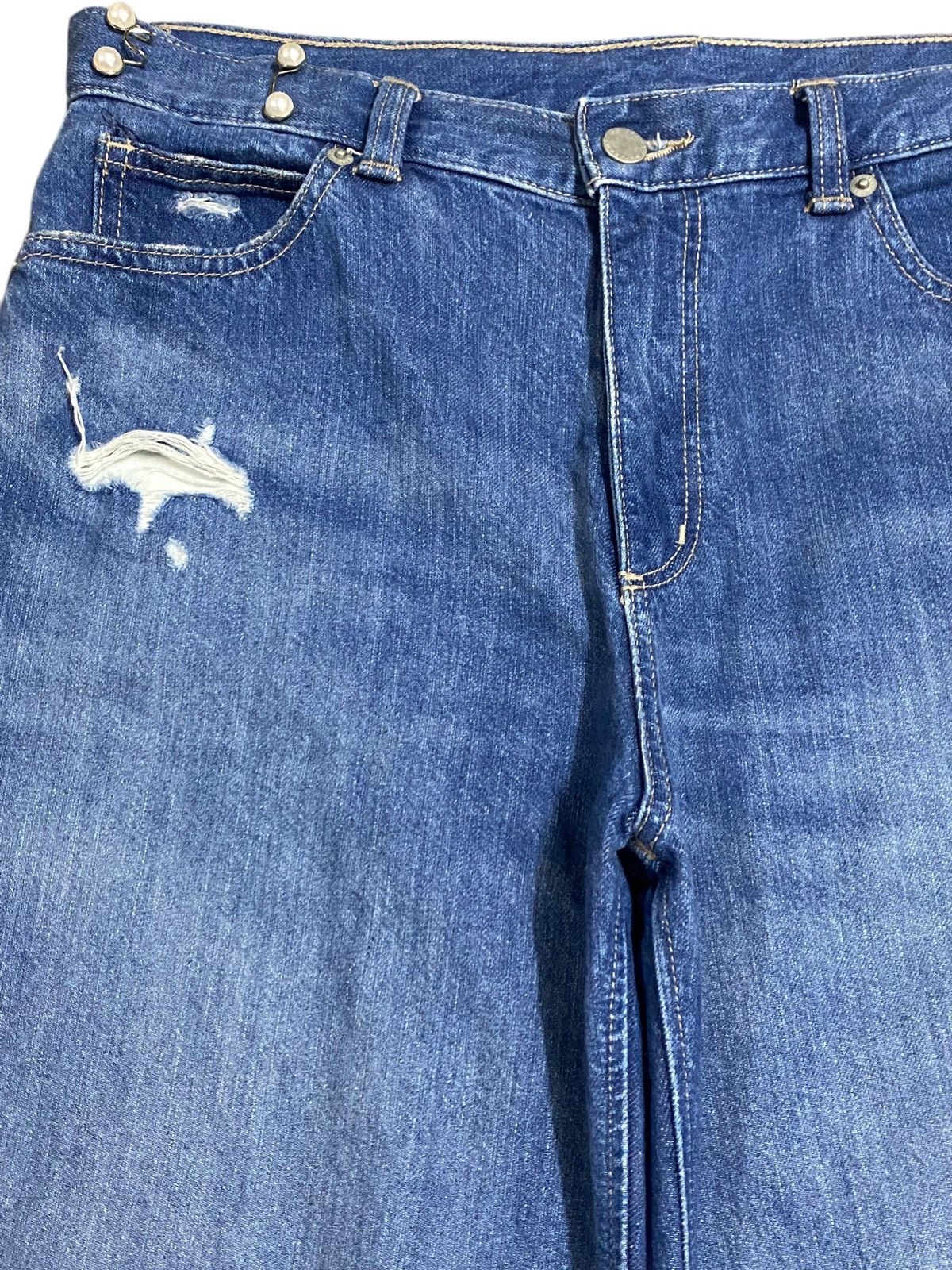 Japanese Brand Vintage Japanese Brand Distressed Baggy Soft Jeans Size US 33 - 7 Thumbnail