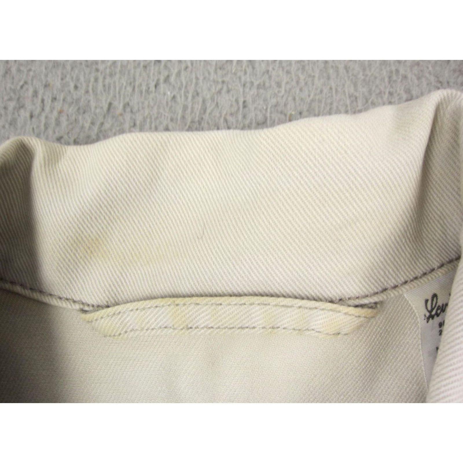 Levi's VINTAGE Levi's Jacket Womens S Beige Denim Trucker Western Button-Up Crop 70s 80s 90s Size S / US 4 / IT 40 - 3 Thumbnail